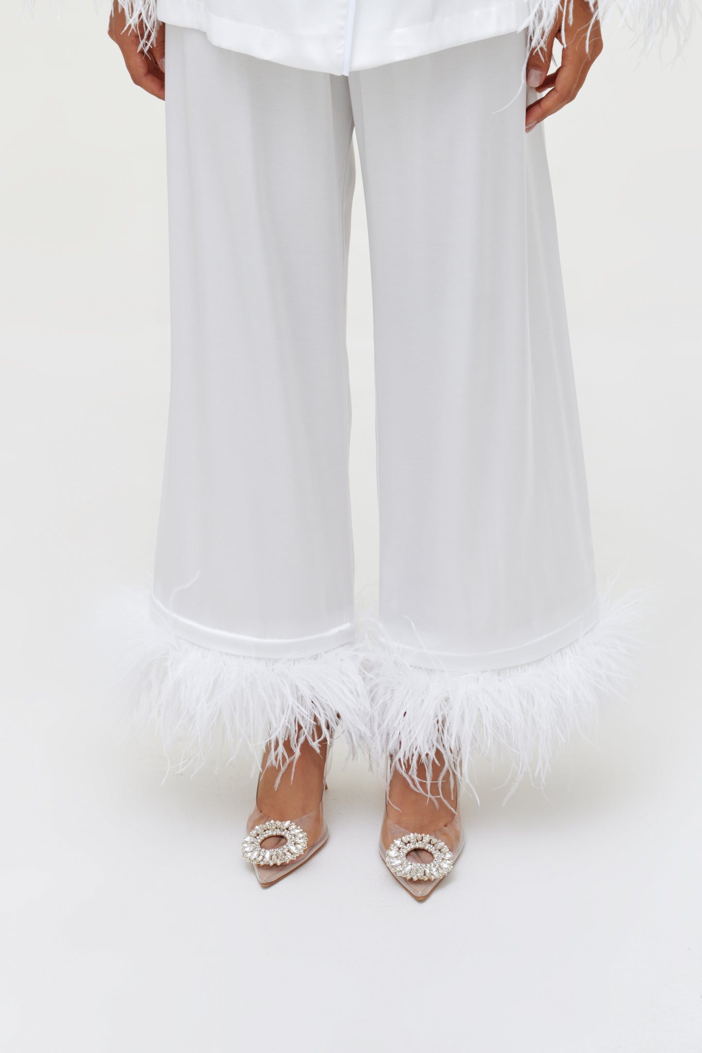 White feather pajamas