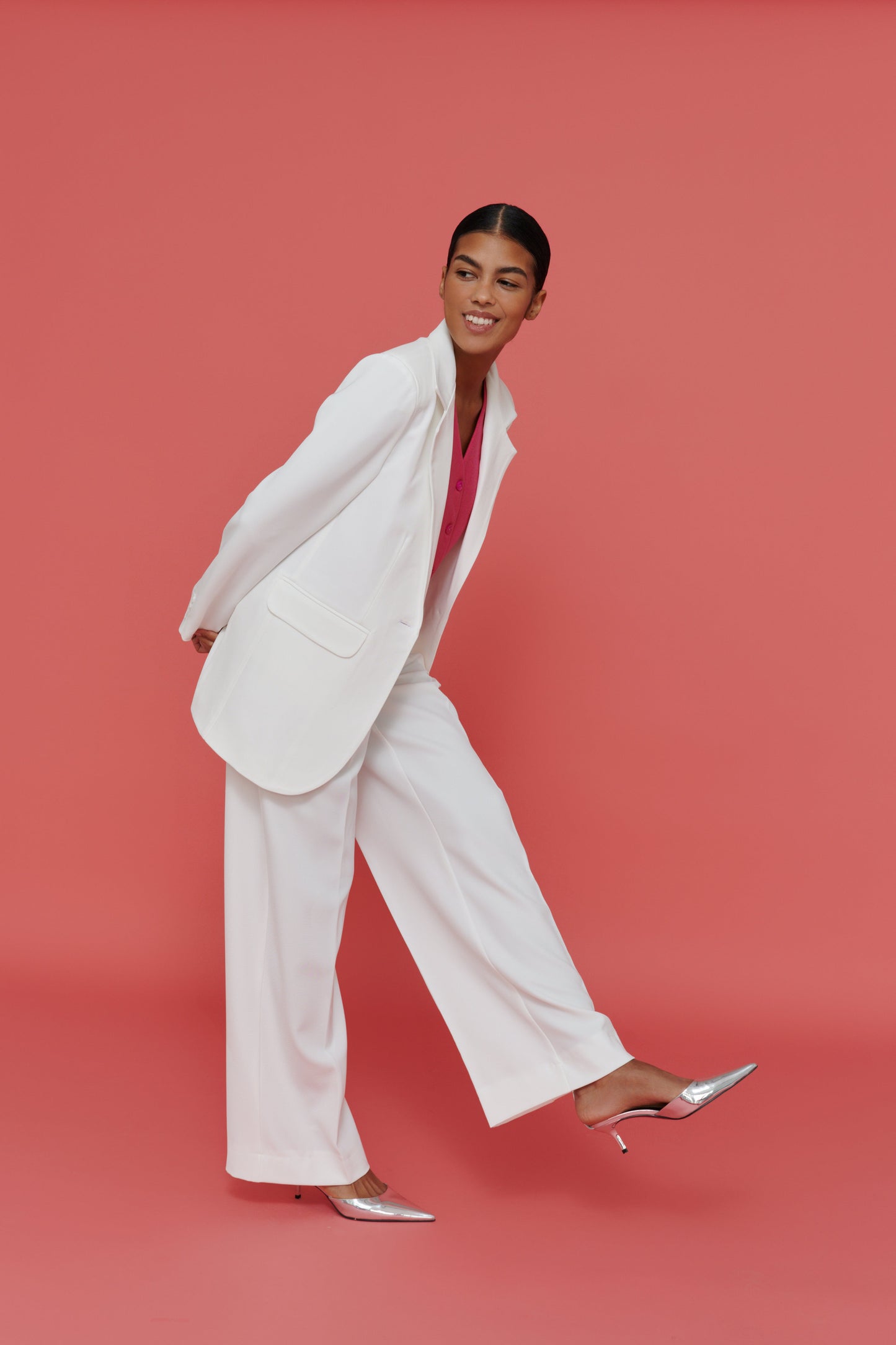 White Blazer – Women’s Oversized Tailored Suit Jacket