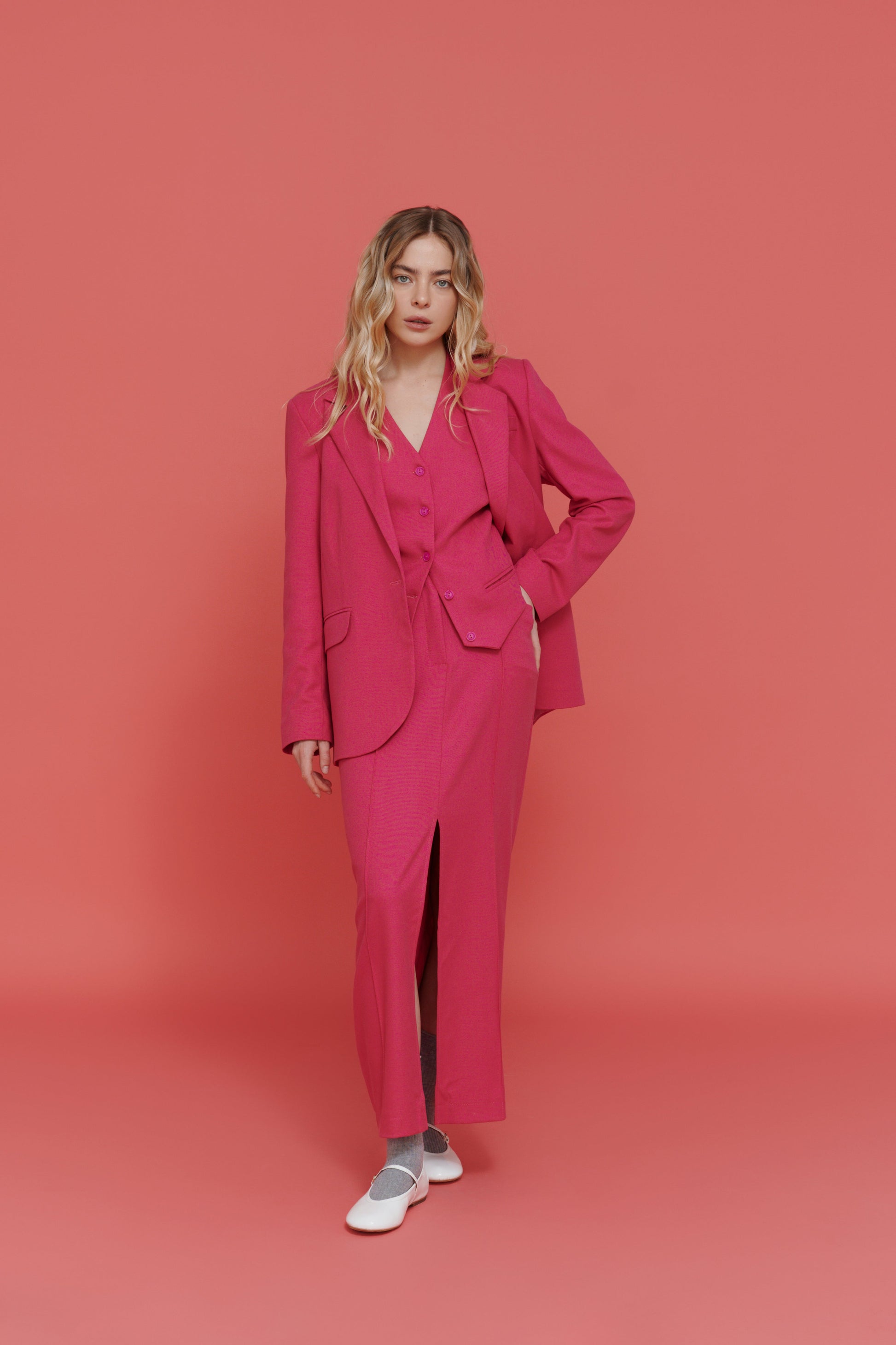 Pink Skirt with matching blazer