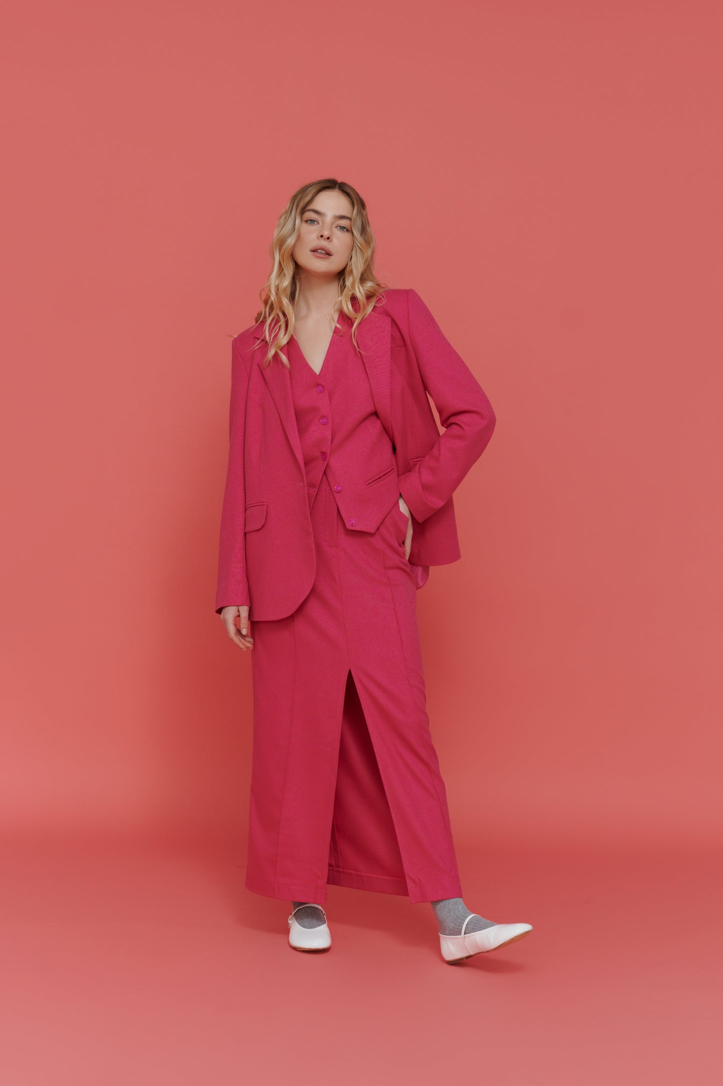 Pink Skirt with blazer – HEYMIMISISTERS co-ord set