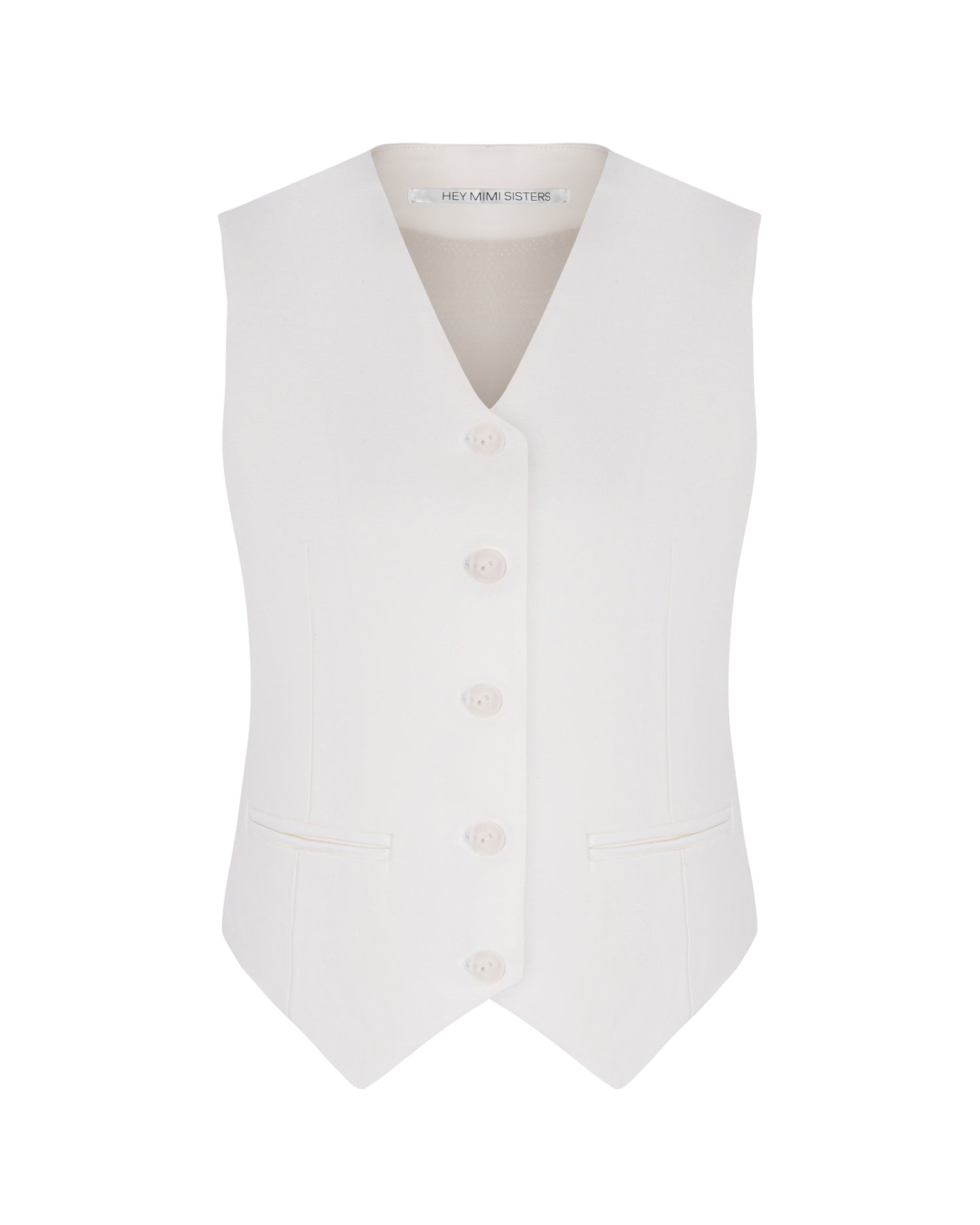 White vest for women – tailored waistcoat with V-neck