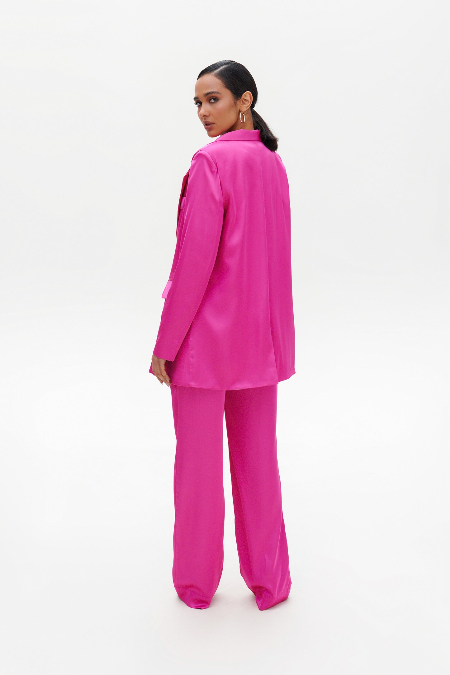 Fuchsia satin pants