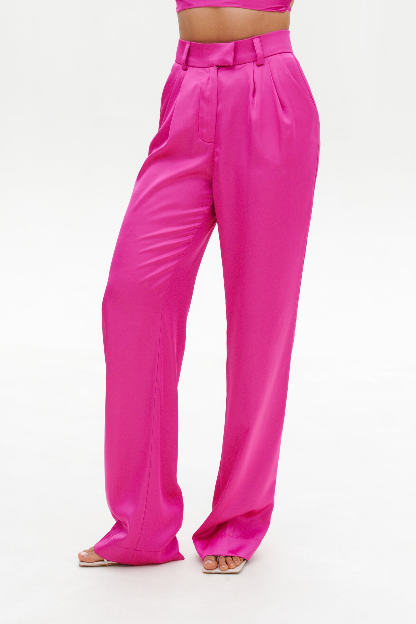 Fuchsia satin pants