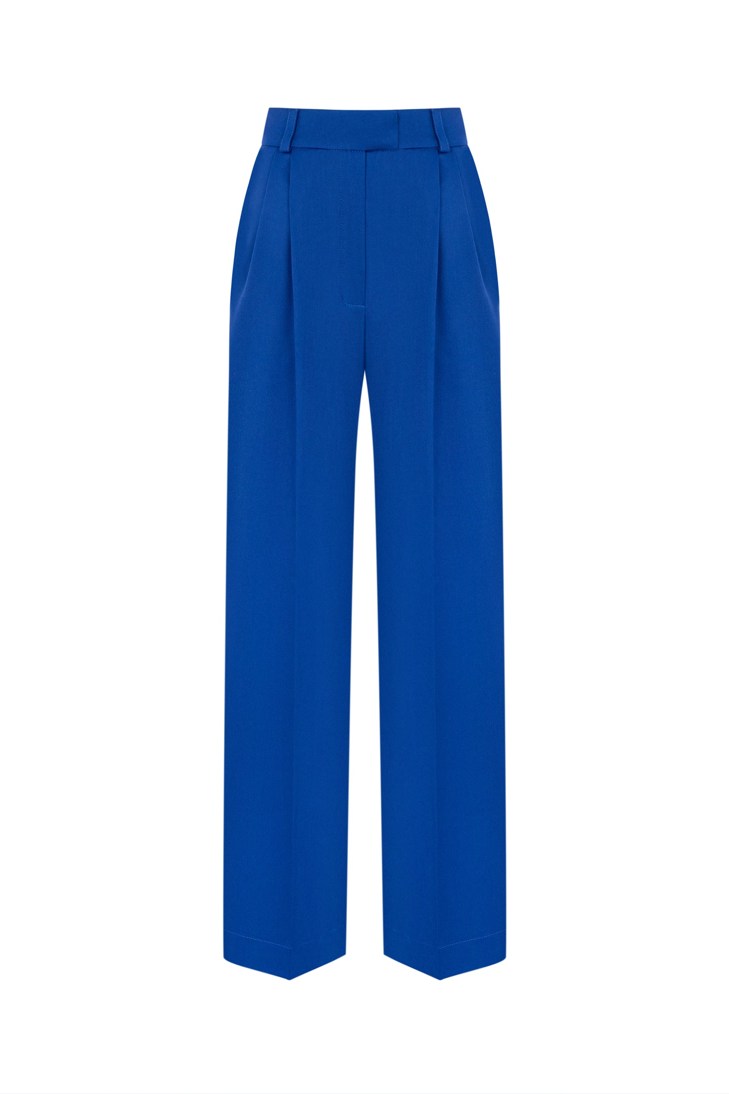 Electric Palazzo Pants side view – tailored suit trousers