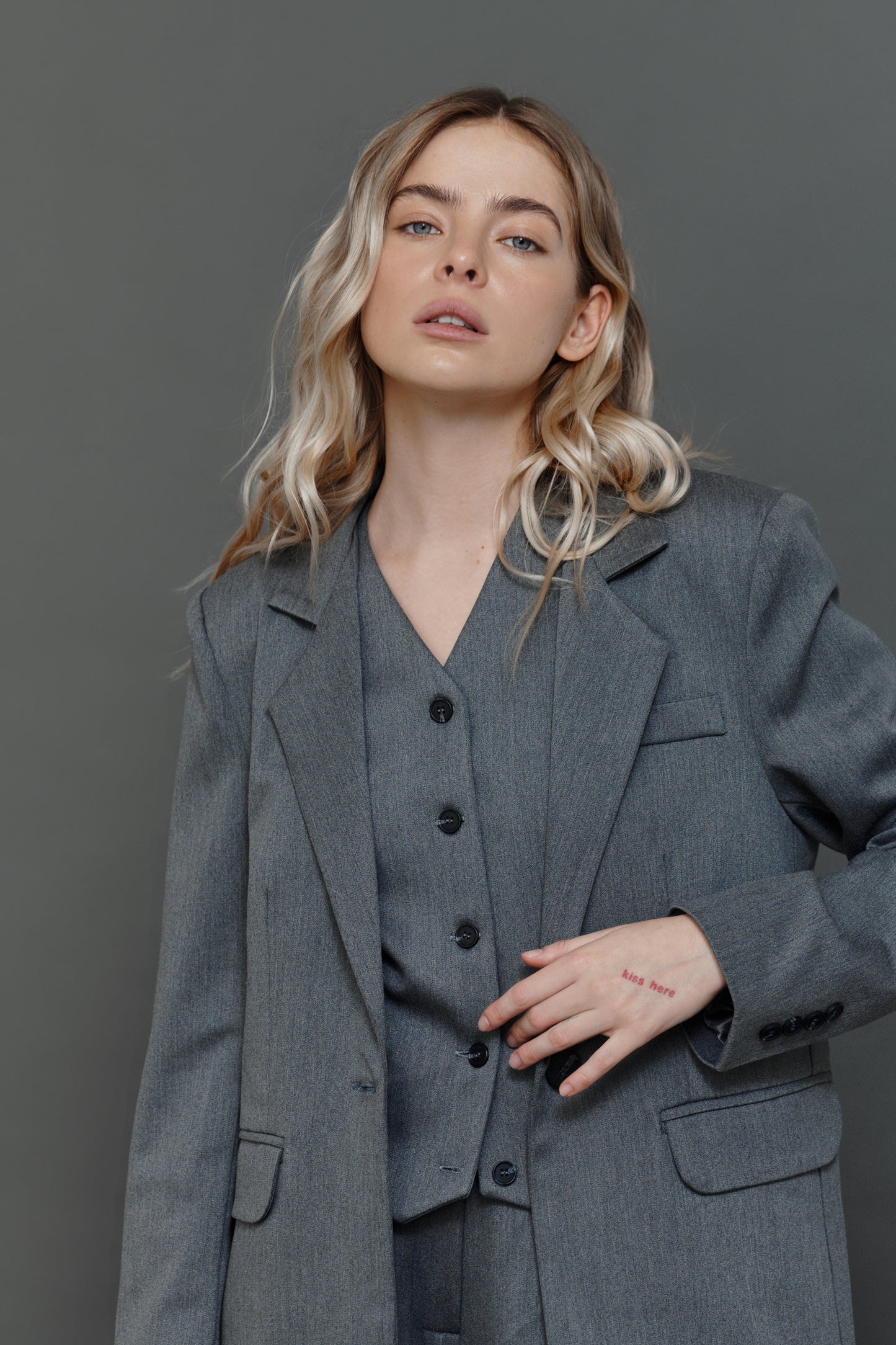 Gray blazer