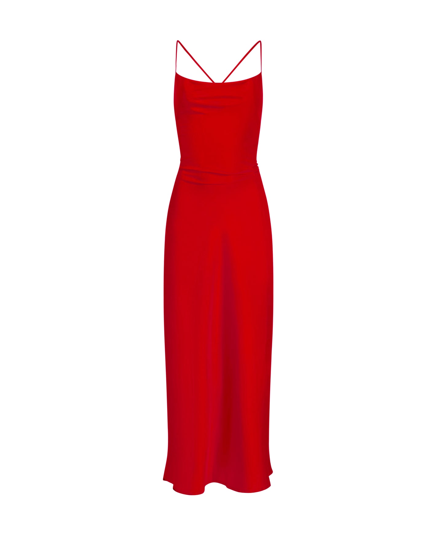 Red slip dress