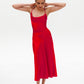 Satin red dress