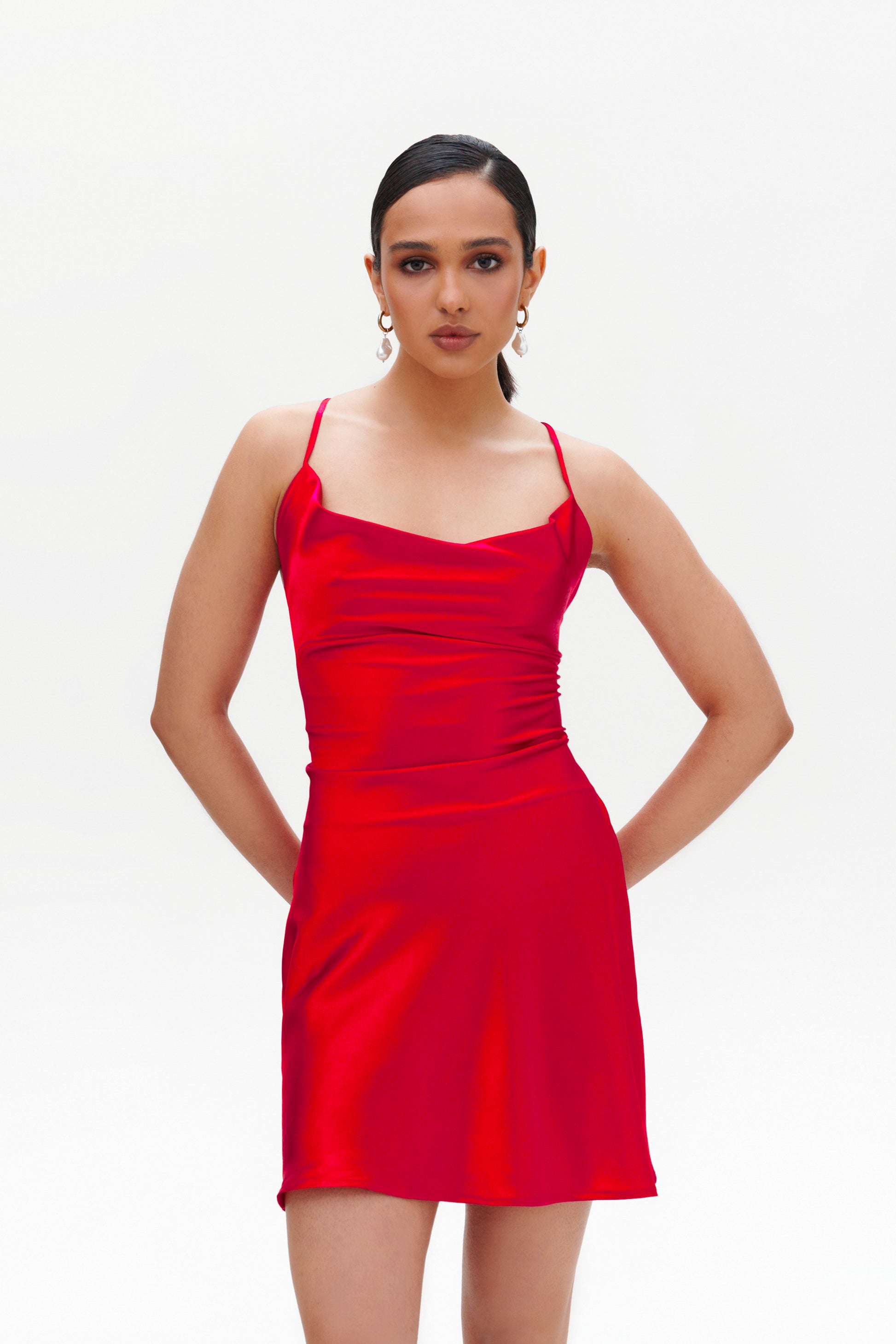 Red mini dress