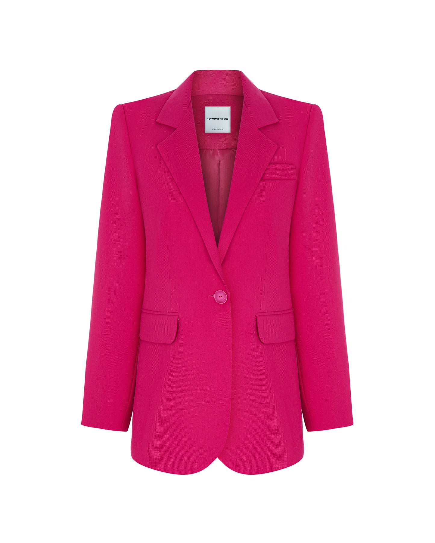 Pink Blazer front view – women’s oversized suit jacket