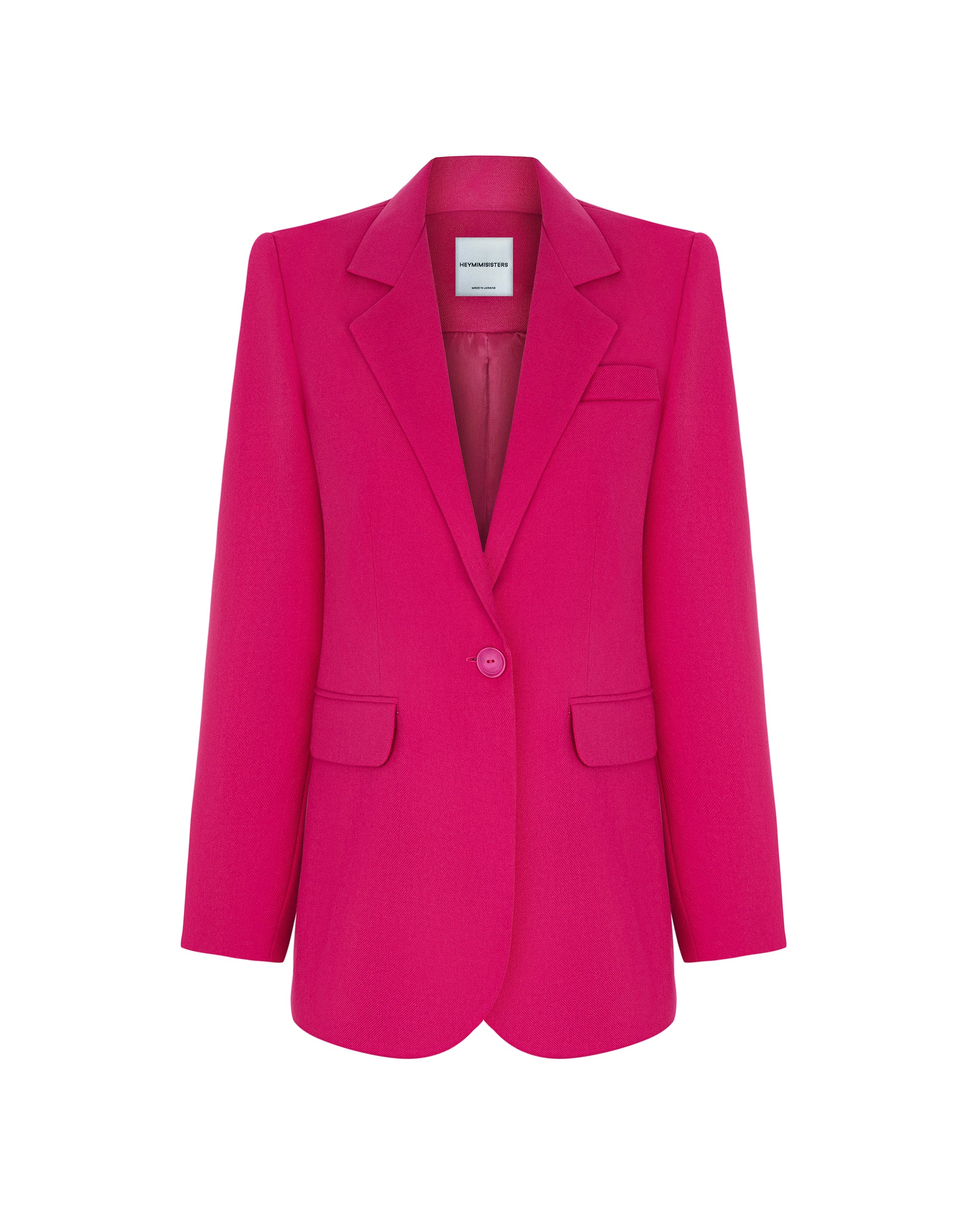 Pink Blazer front view – women’s oversized suit jacket