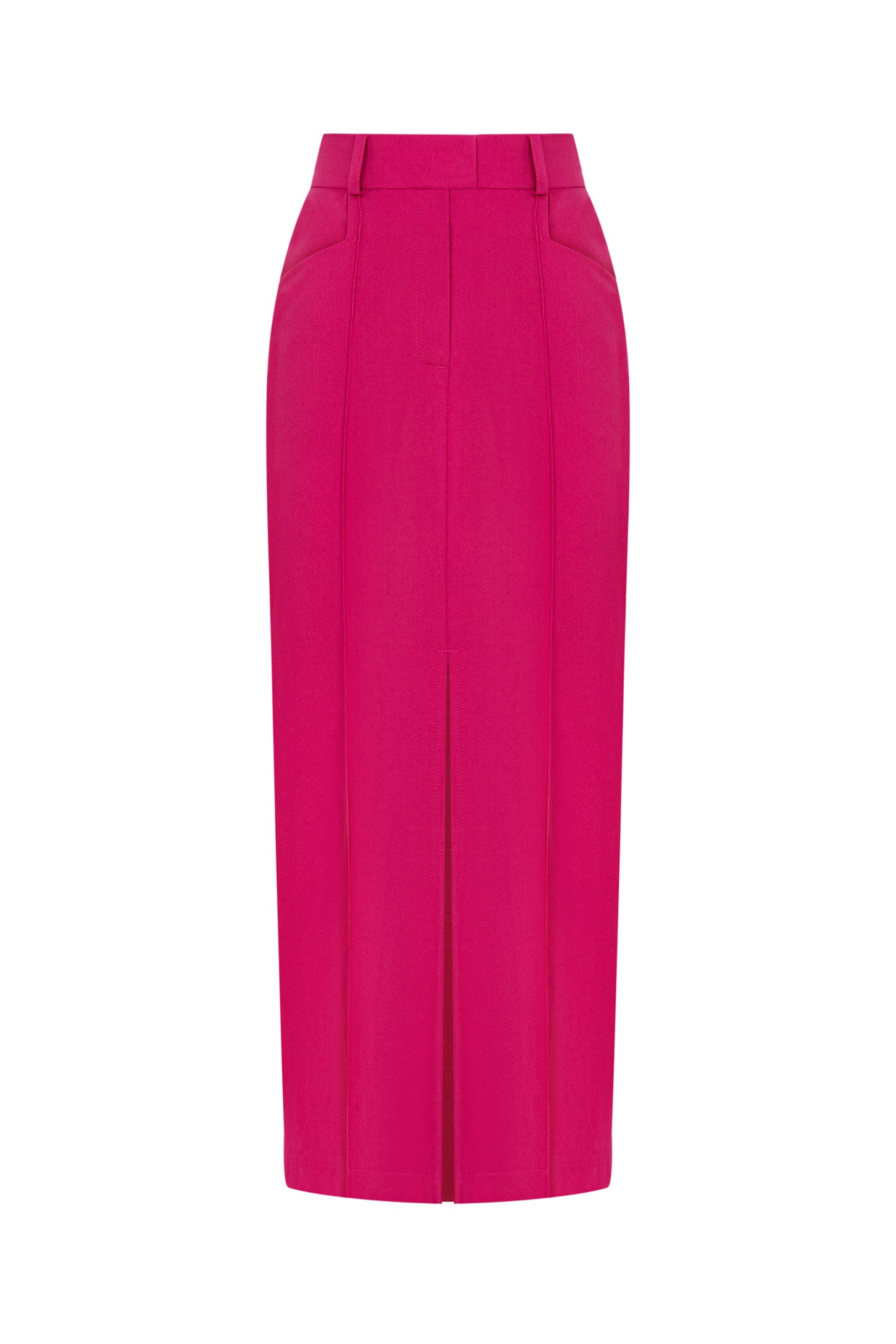 Pink Skirt front view – women’s high rise suit skirt