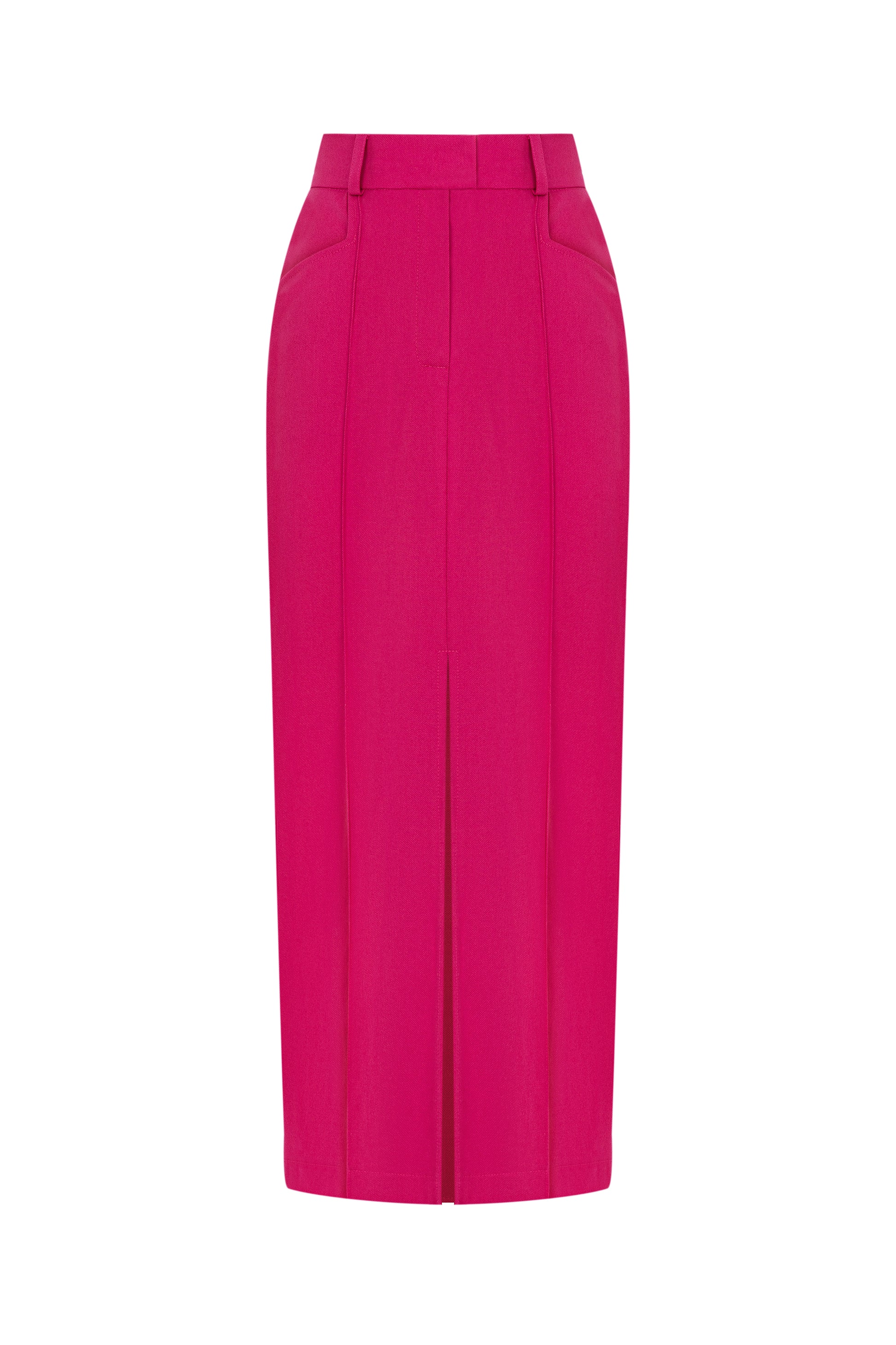 Pink Skirt front view – women’s high rise suit skirt