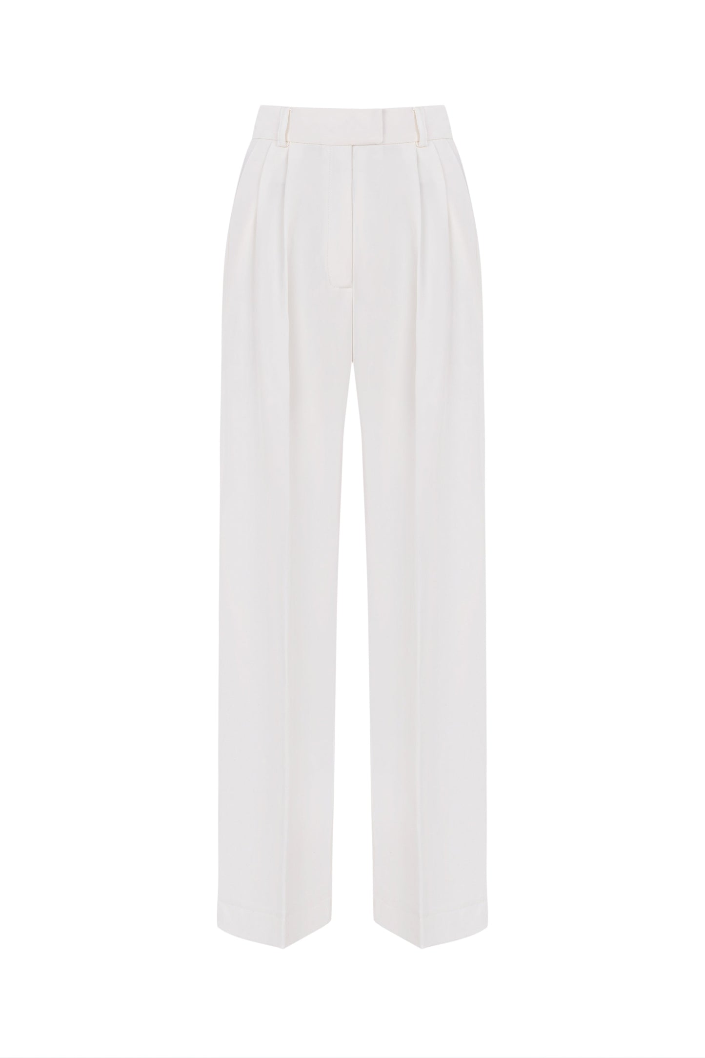 white palazzo pants front view isolated