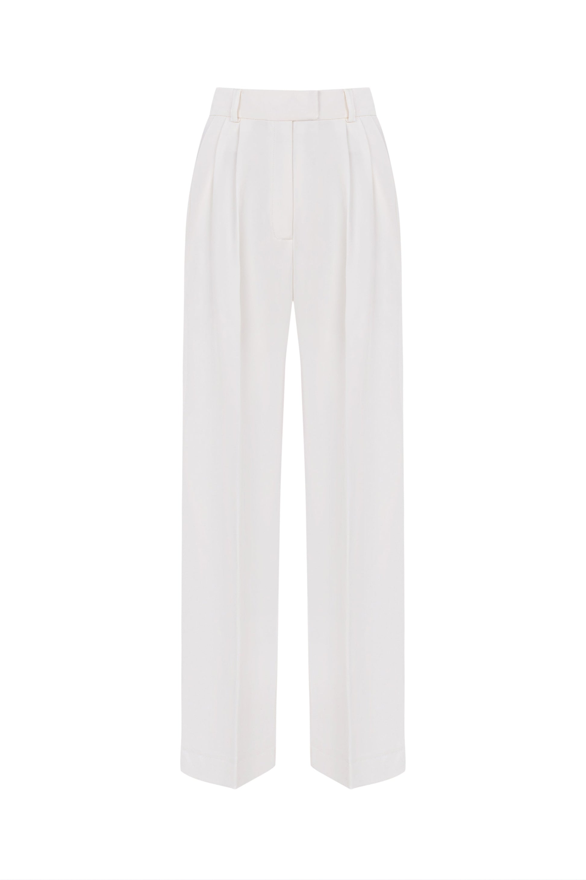white palazzo pants front view isolated