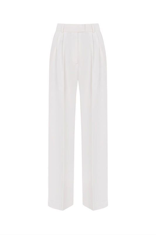 white palazzo pants front view isolated