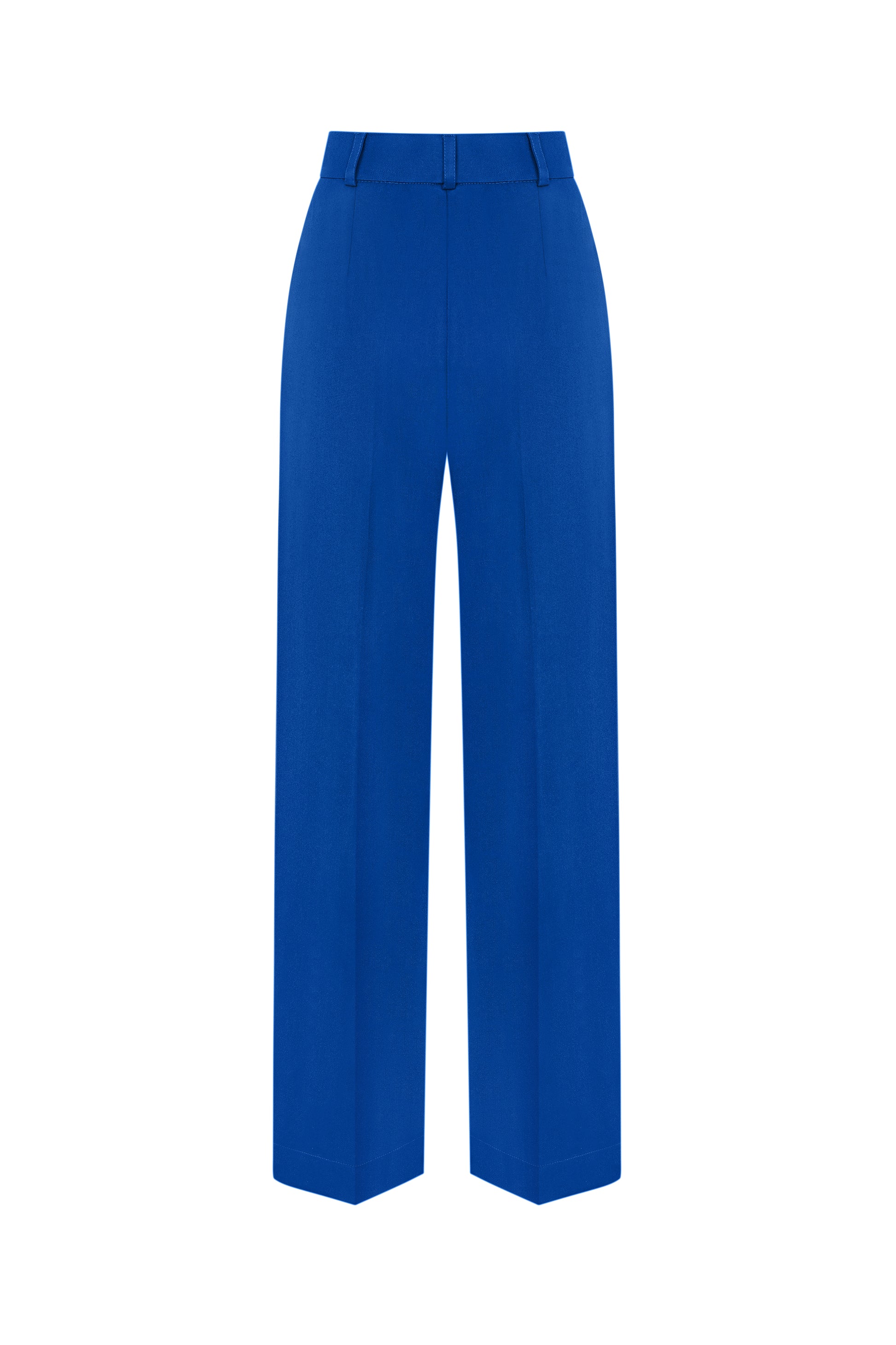 Electric Palazzo Pants side view – tailored suit trousers