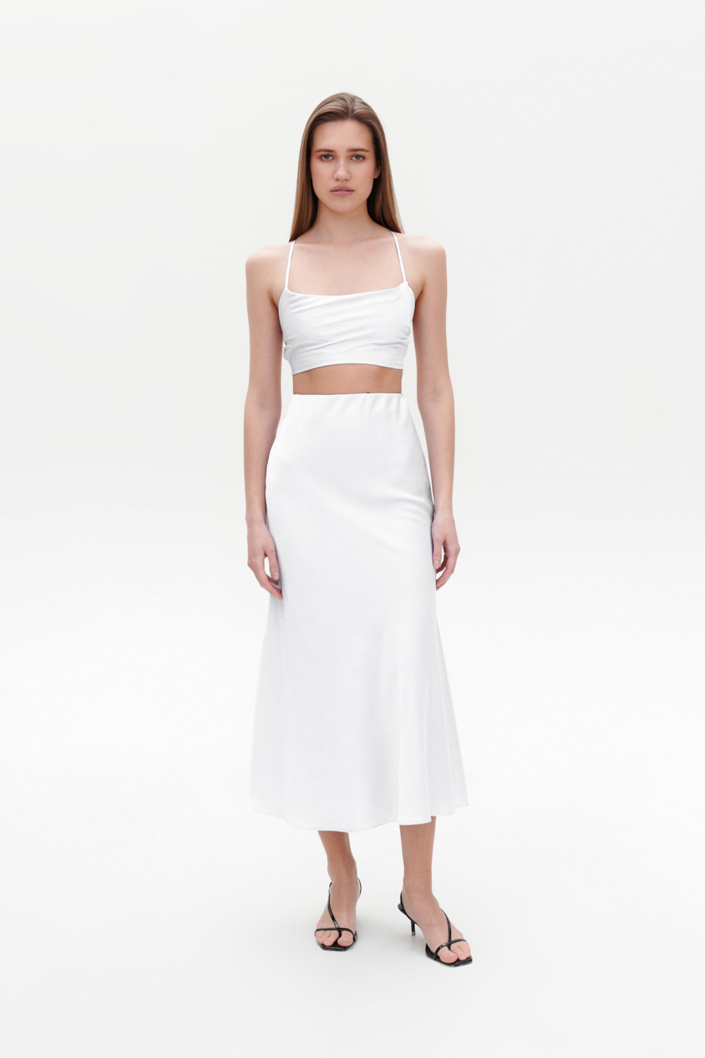 White Satin Skirt