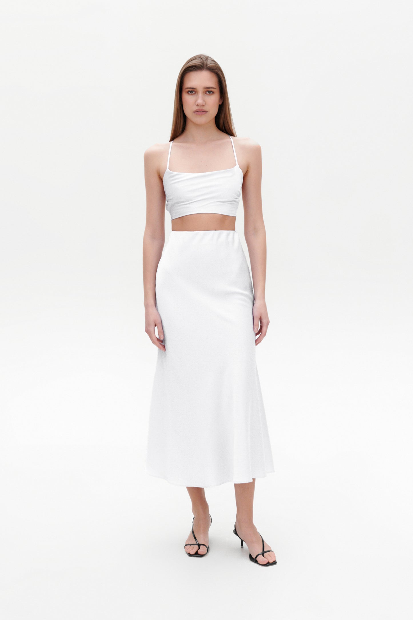 White satin skirt