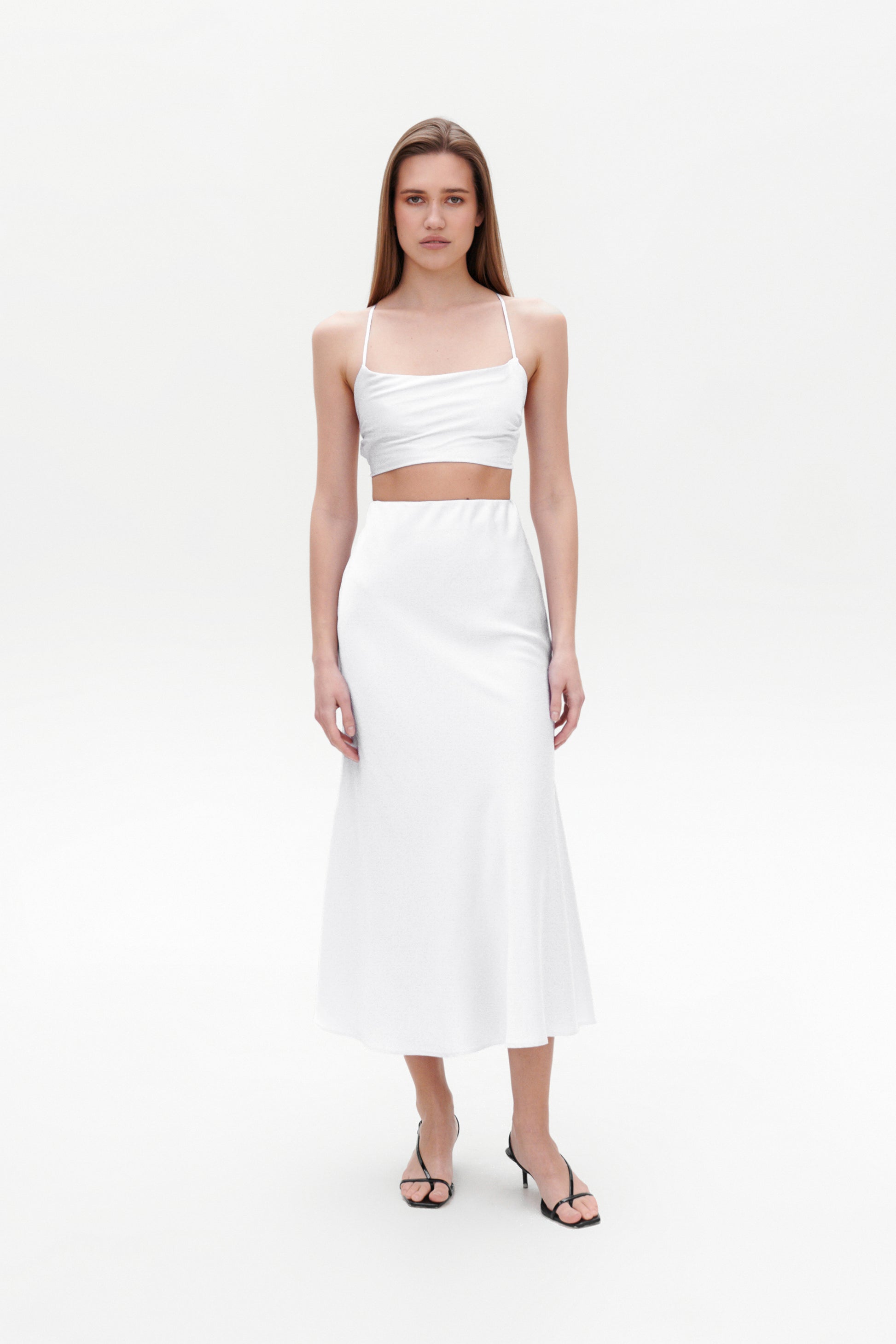 White Satin Skirt