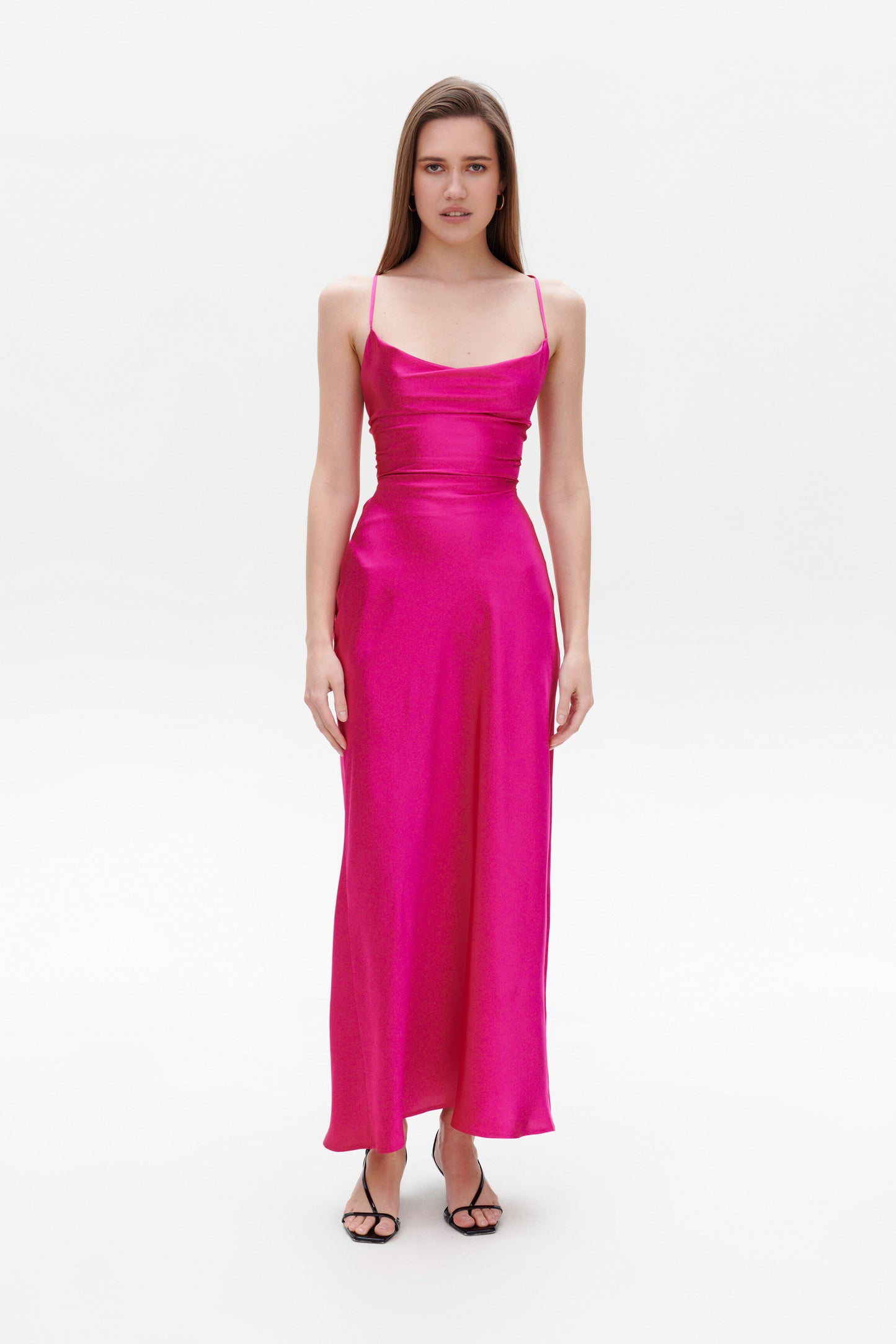 Fuchsia slip maxi dress