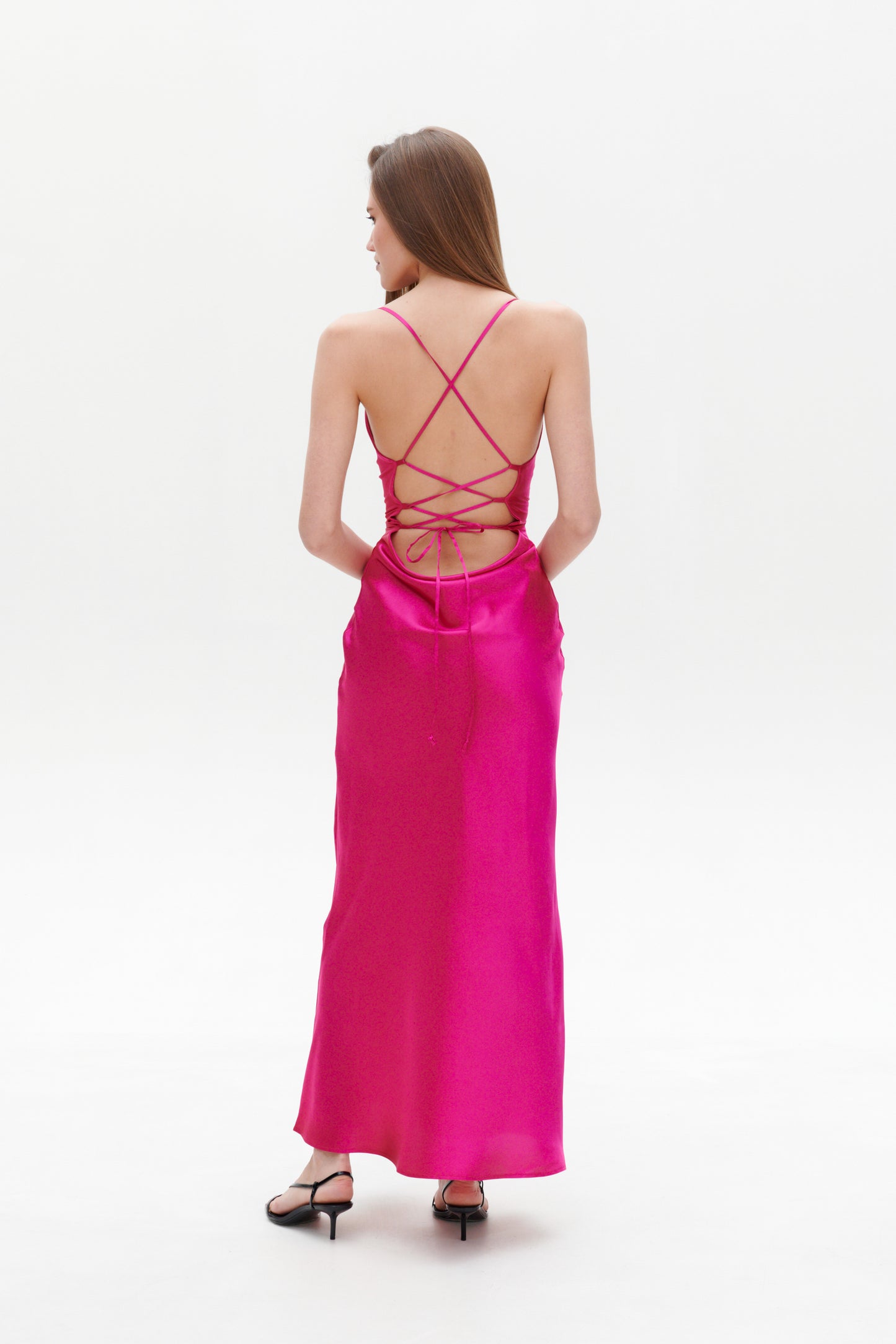 Fuchsia slip maxi dress