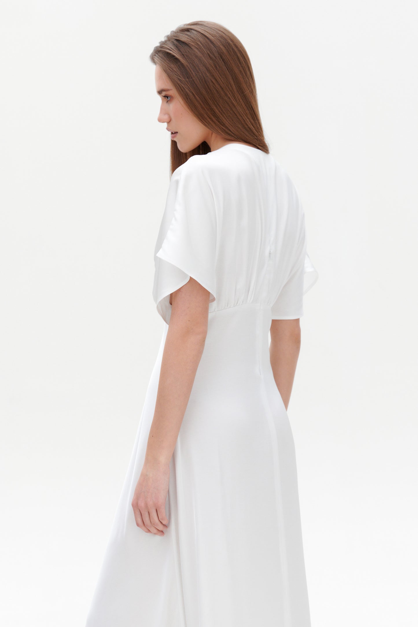 White Gretta Dress – Elegant White Satin Maxi Dress for Women