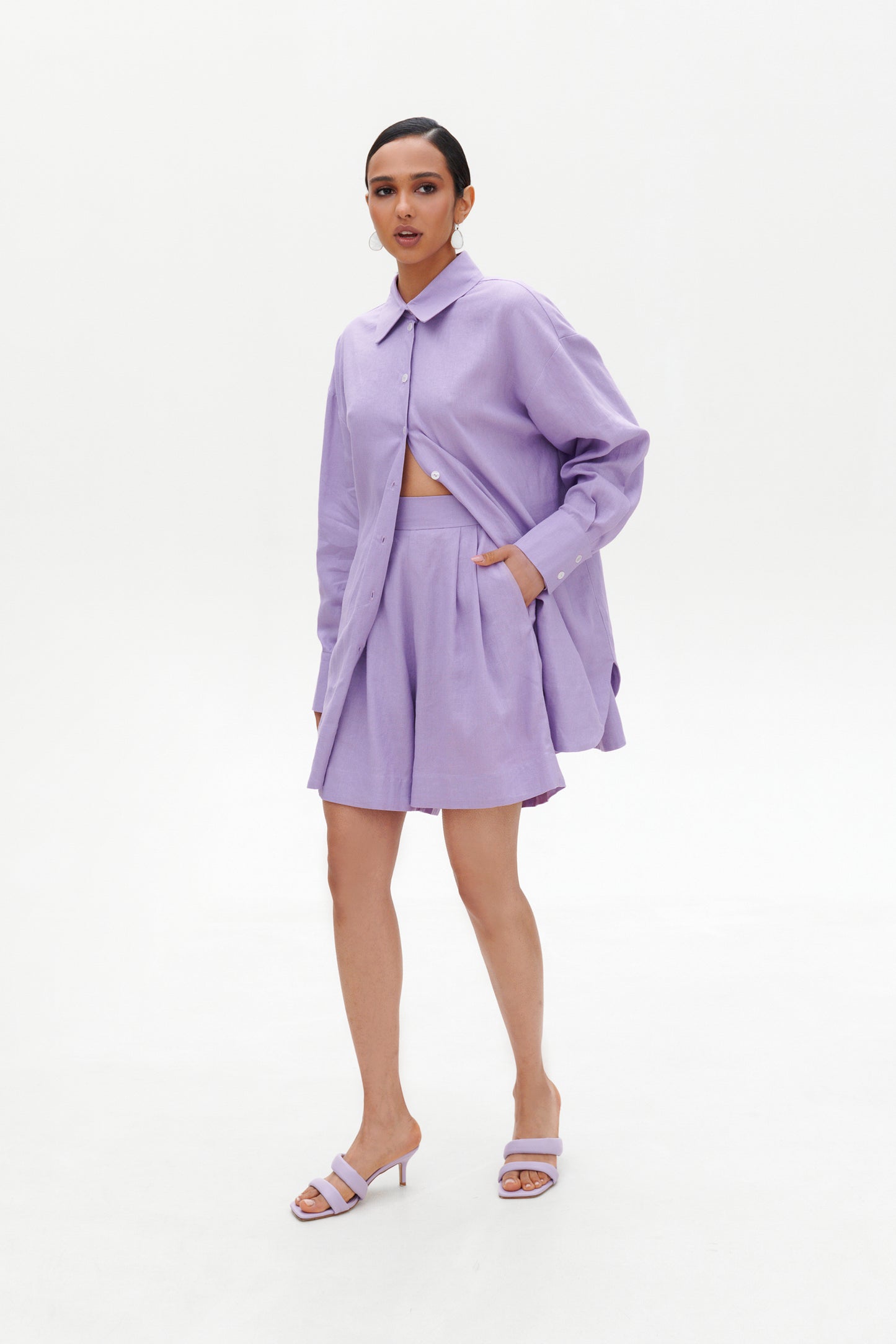 Lavender linen shirt