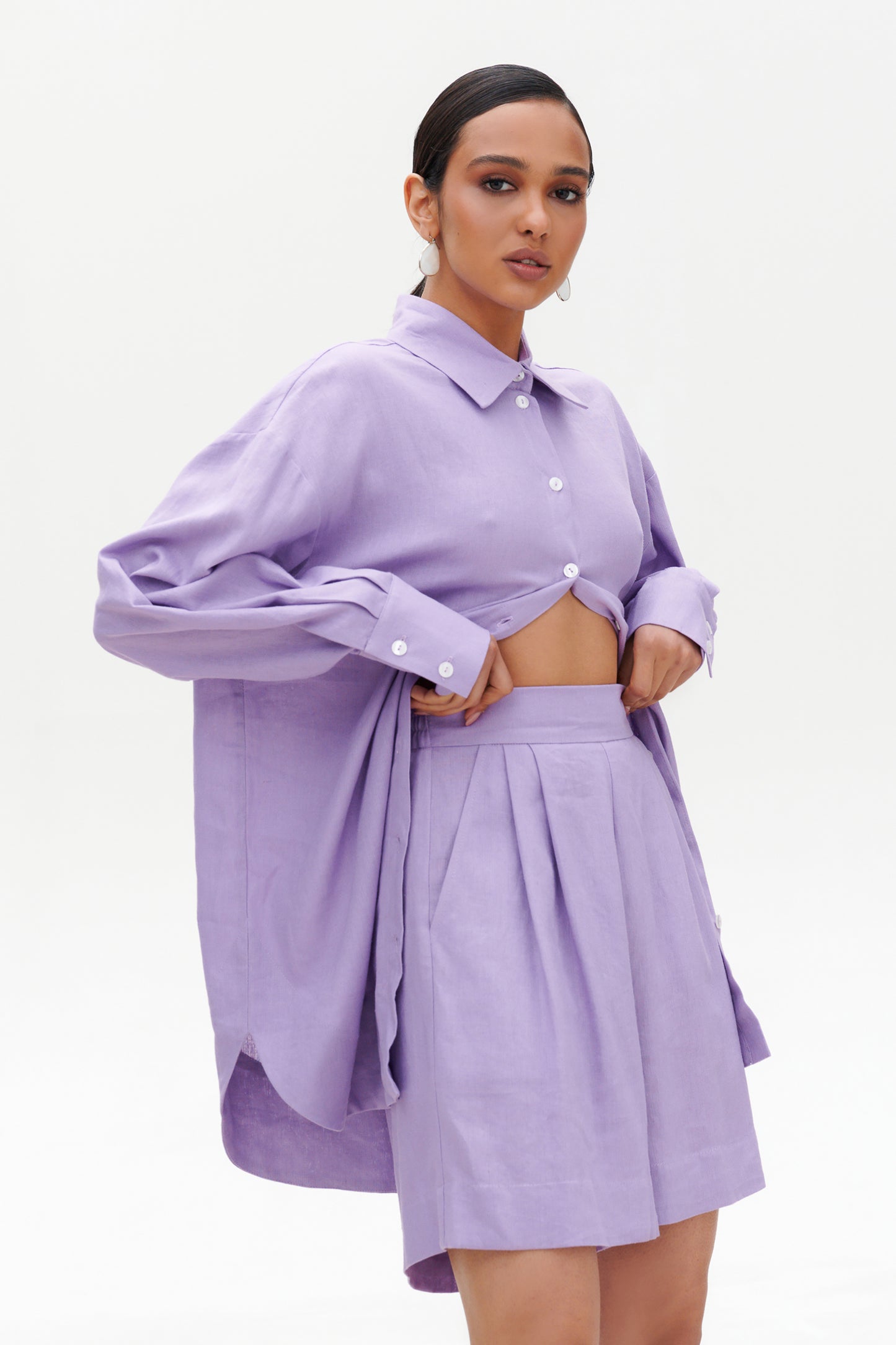 Lavender linen shirt