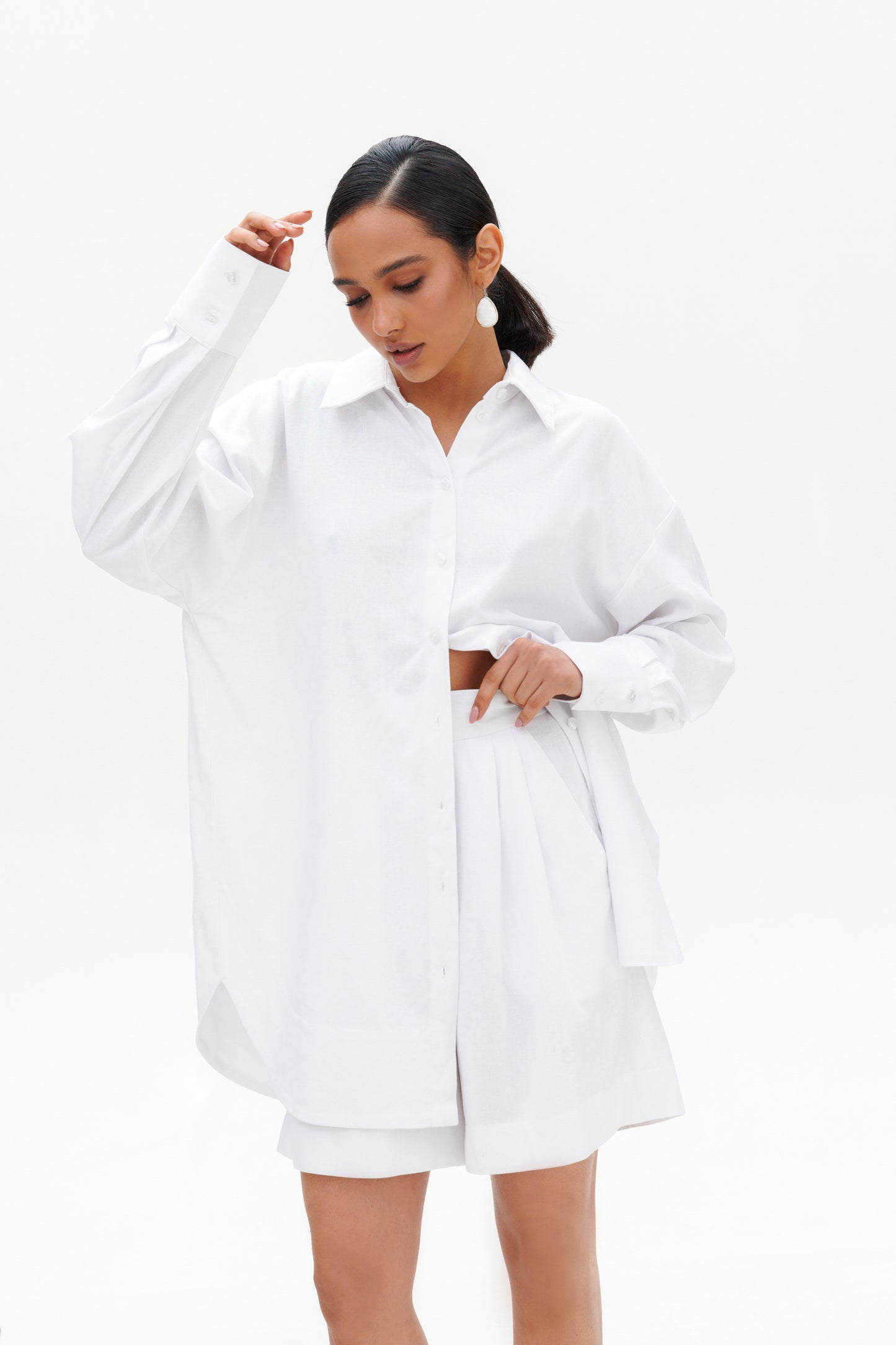 White linen shirt