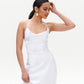 White slip midi dress