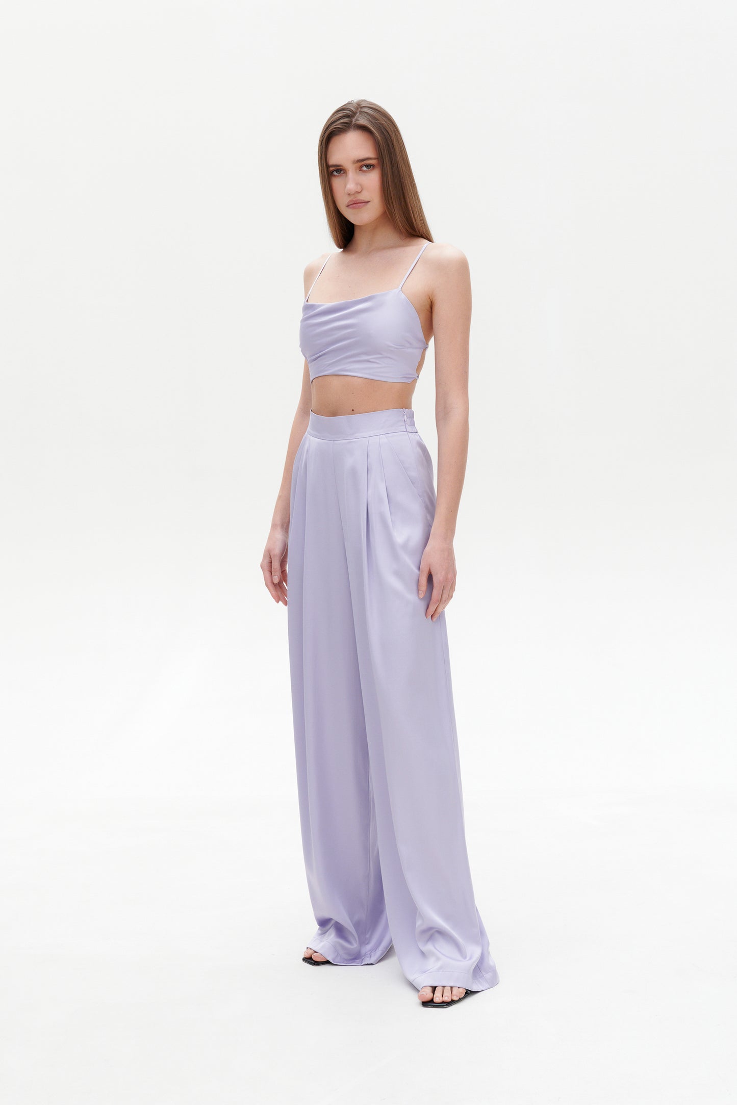 Lilac satin pants