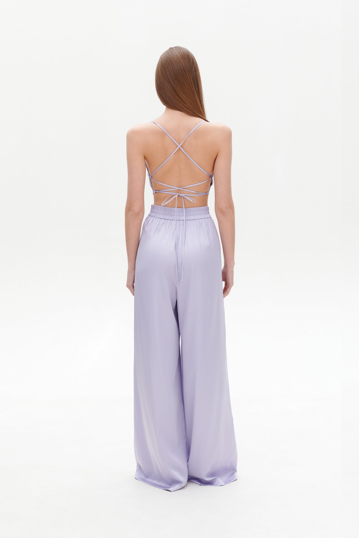 Lilac satin pants