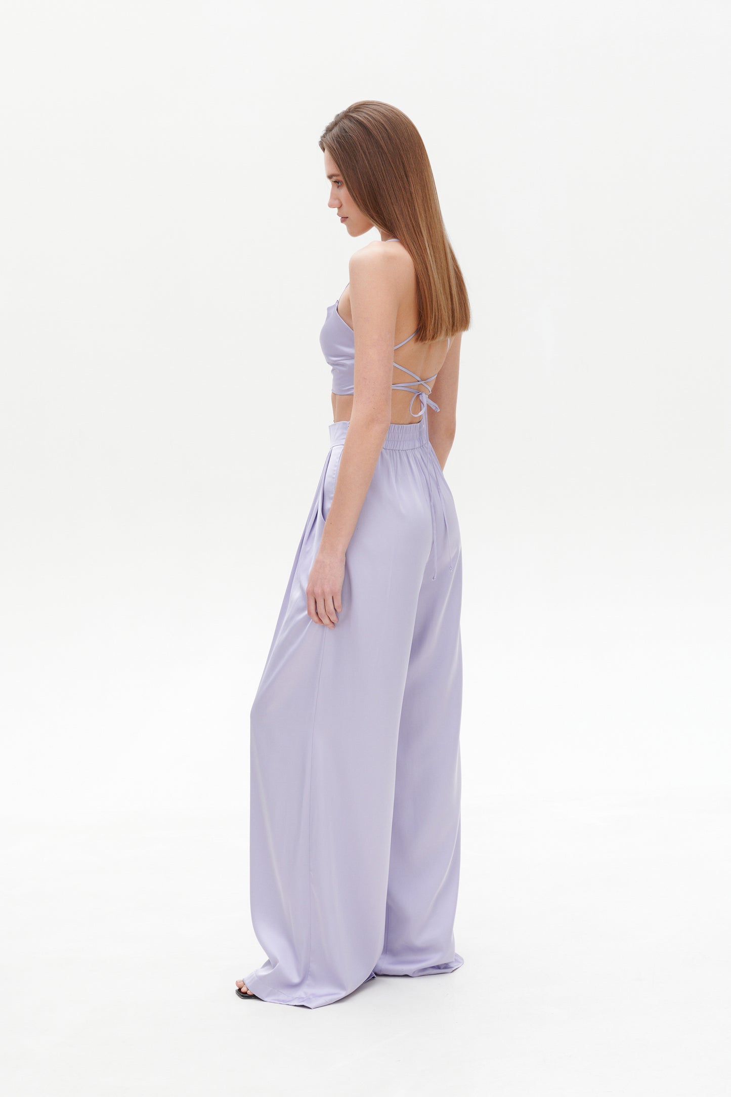 Lilac satin pants