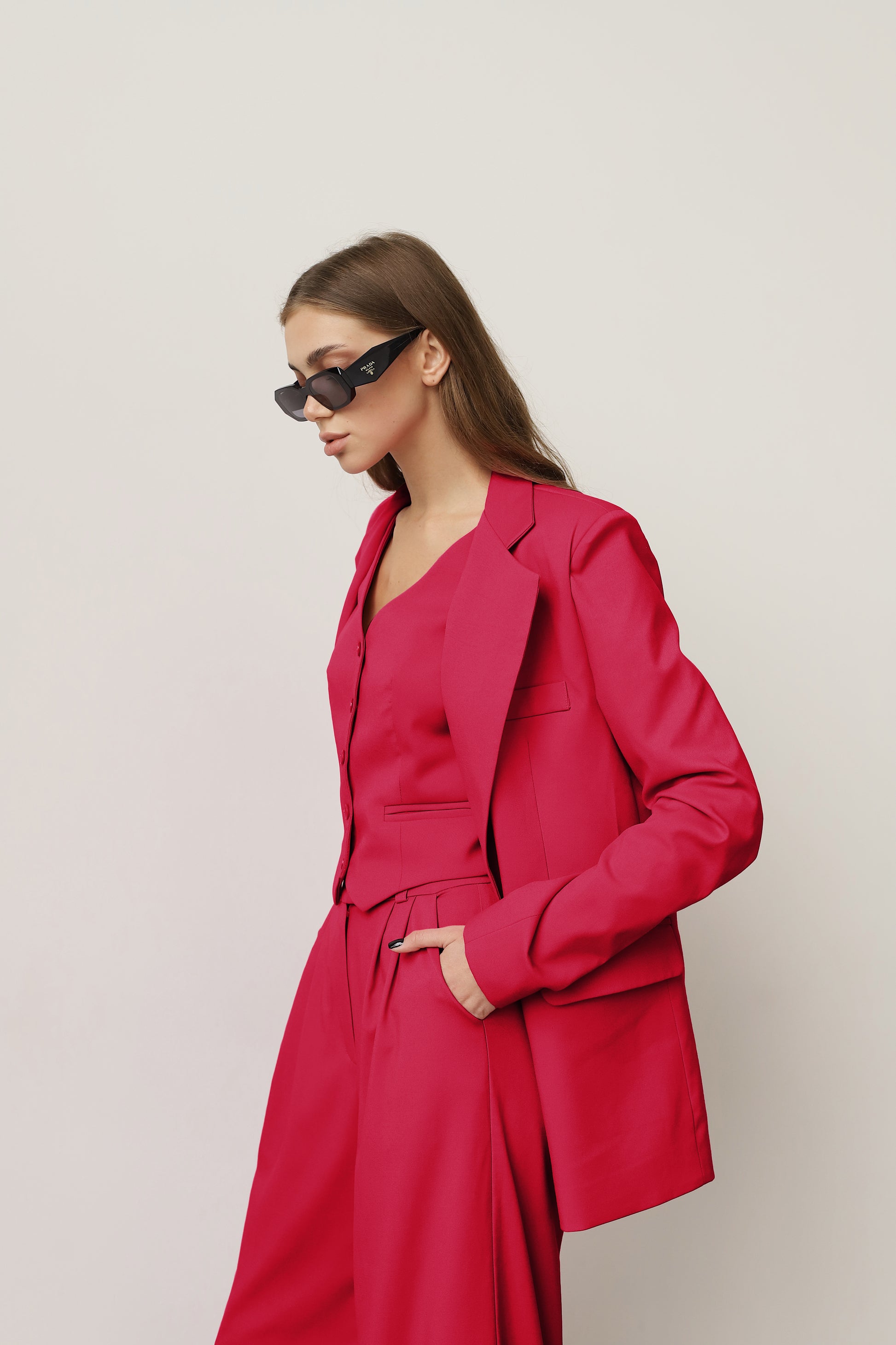 women's red blazer jacket