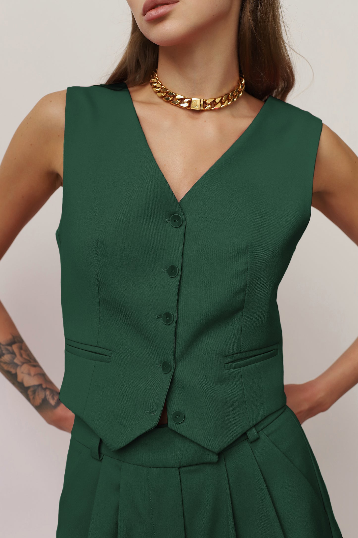 Dark green vest