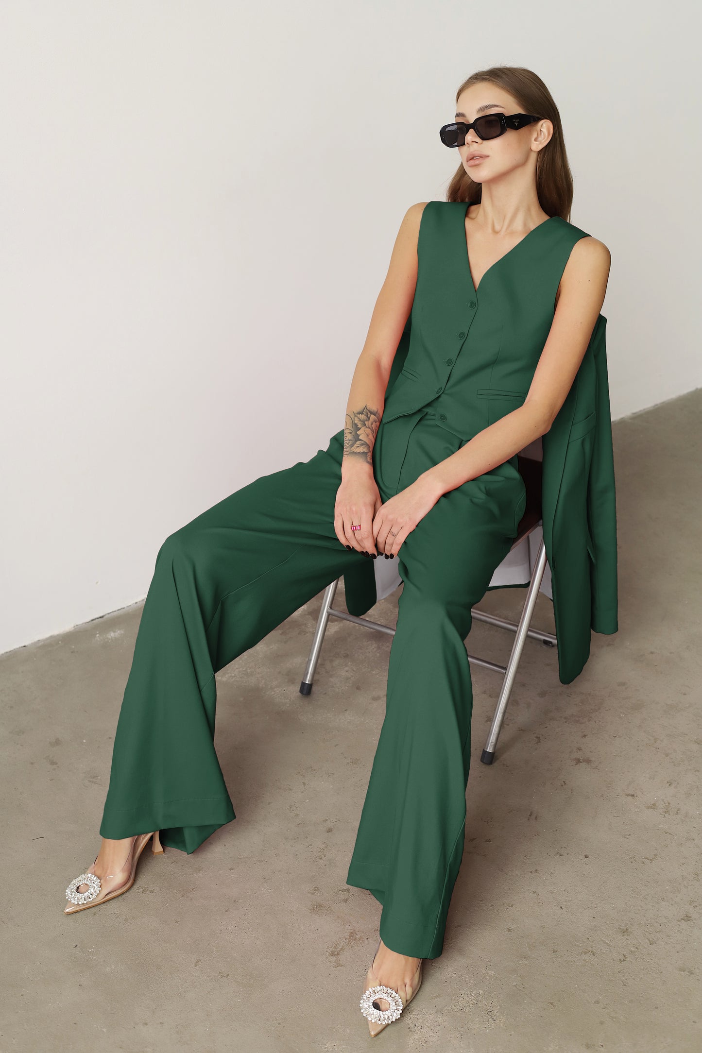 Dark green Pants and Blazer Suit