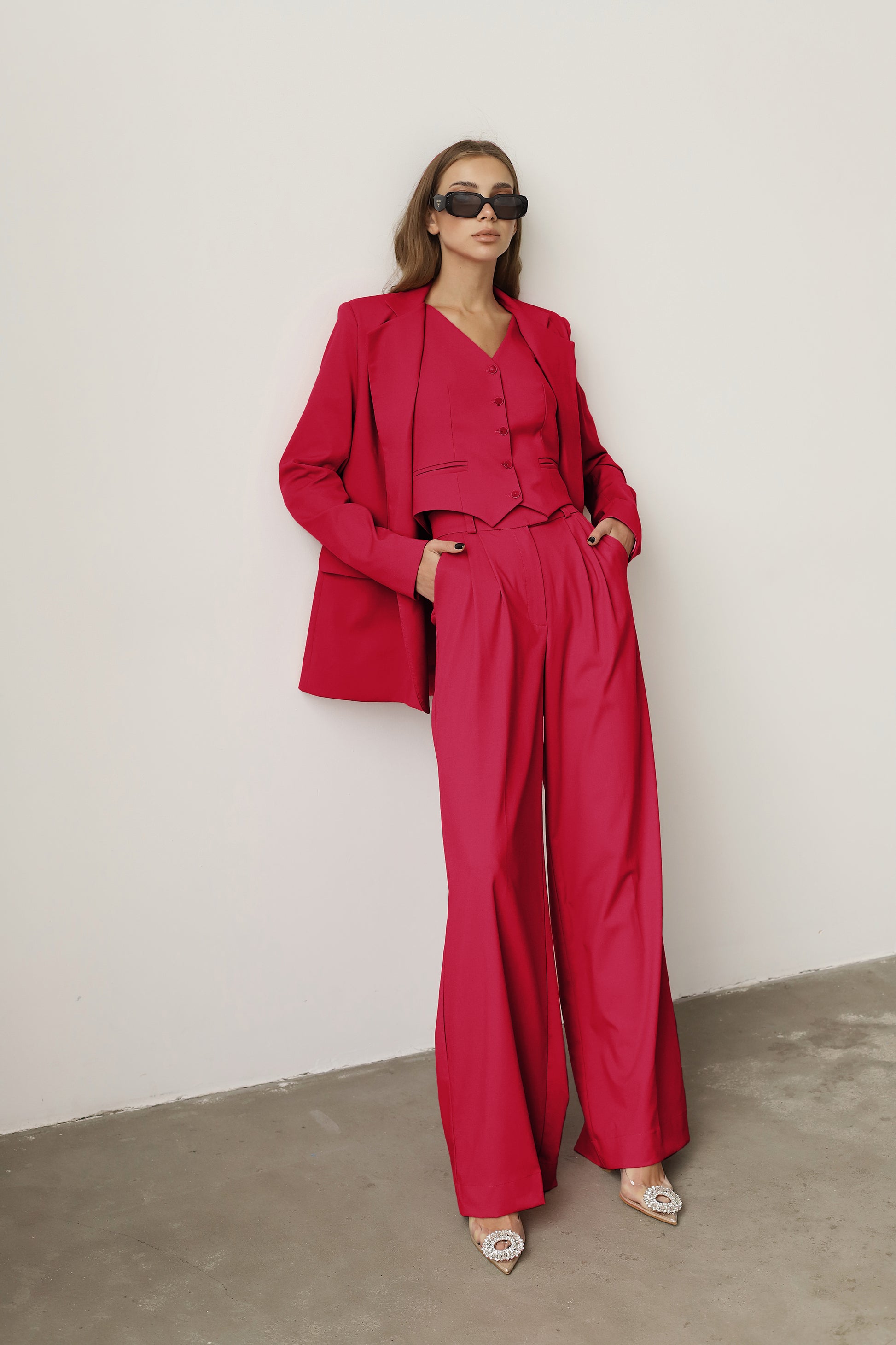 women's red blazer jacket