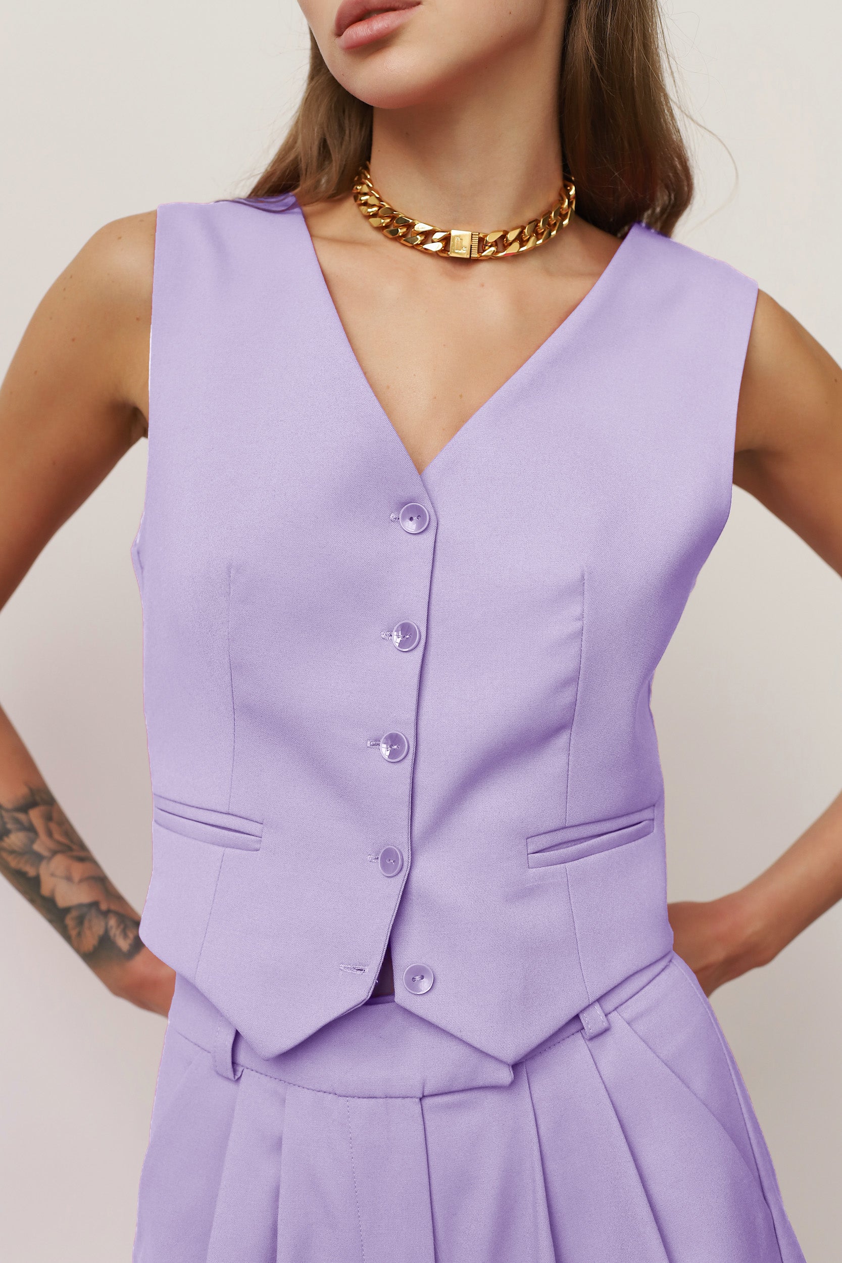 Lilac Vest Womens Tailored Waistcoat L Lilac Vest Womens Tailored Waistcoat L