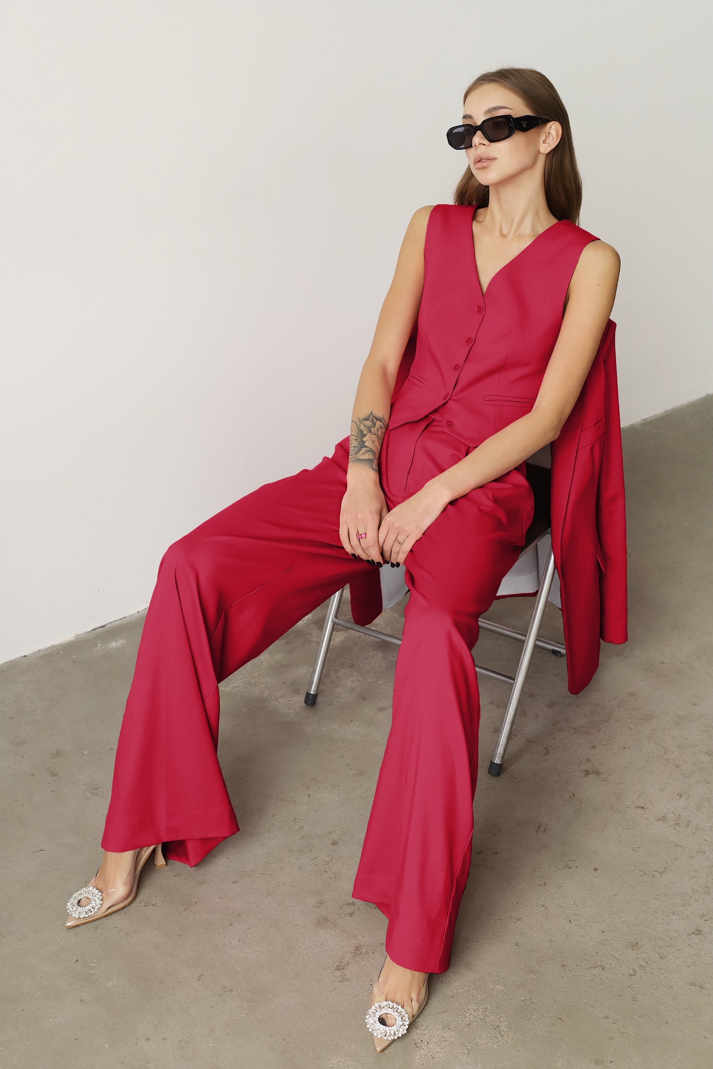 Red suit women