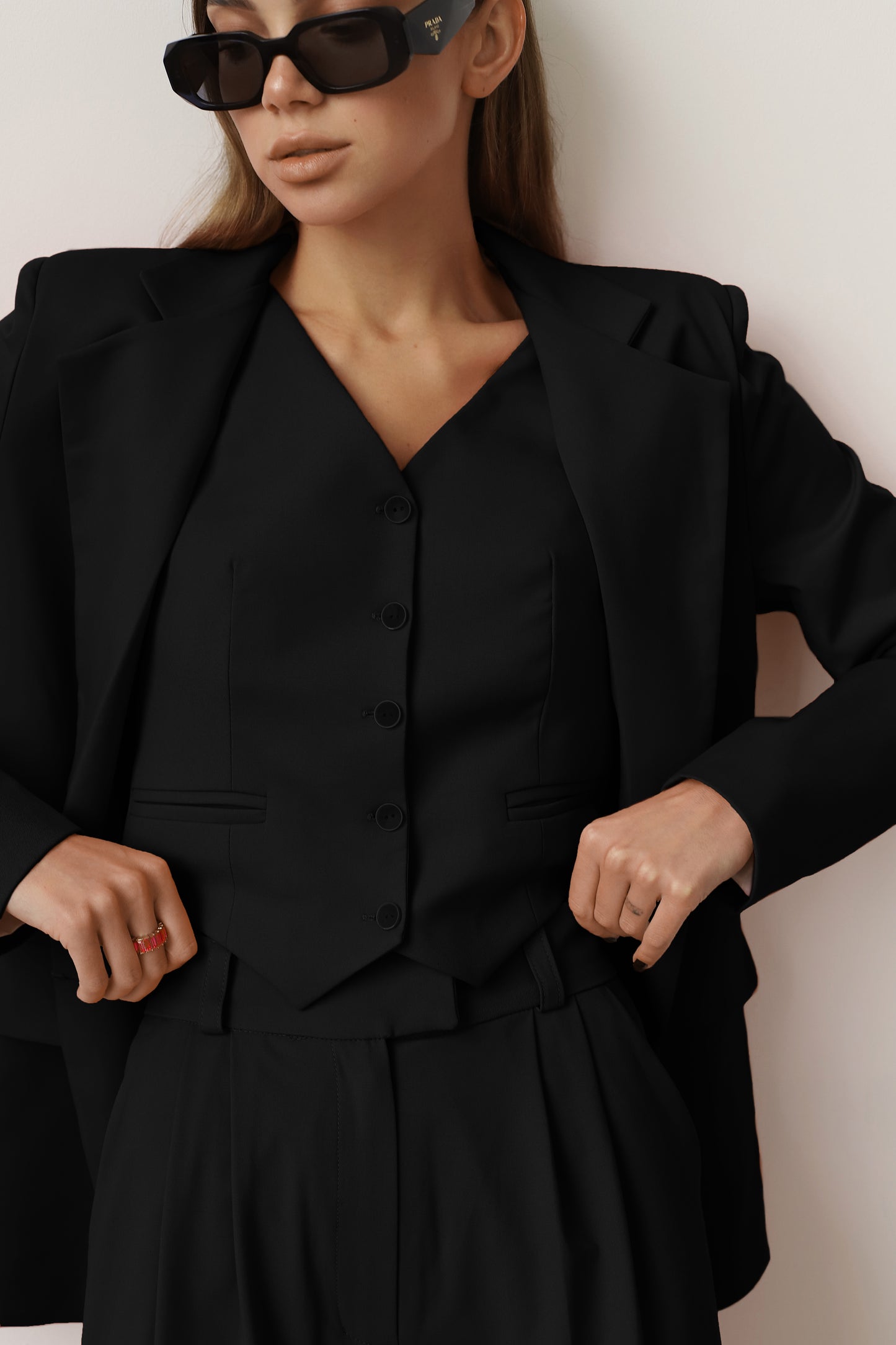 Black Pants and Blazer Suit