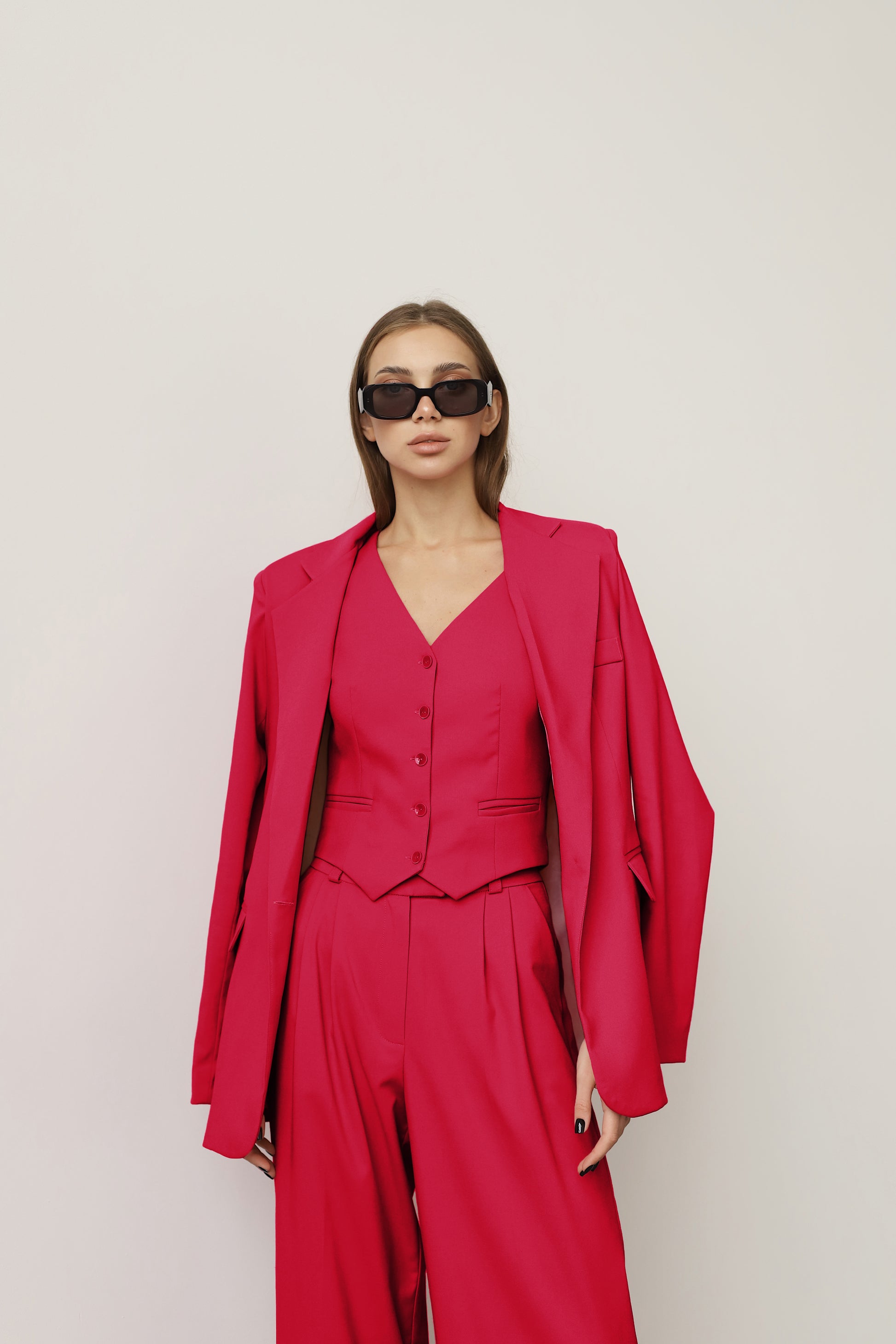 women's red blazer jacket
