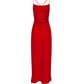 Red maxi slip dress