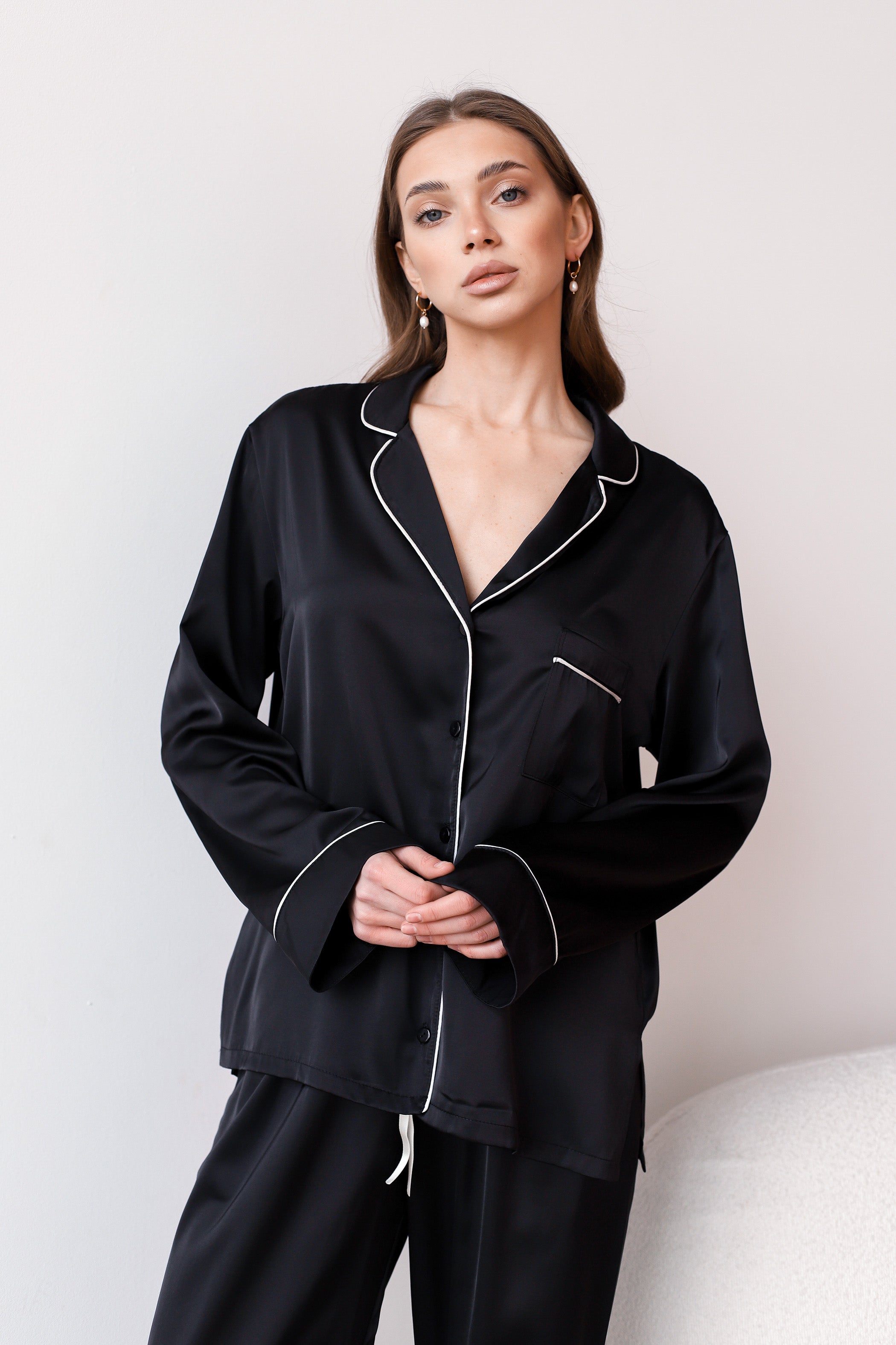 Black satin store pyjama