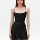 Black slip mini dress