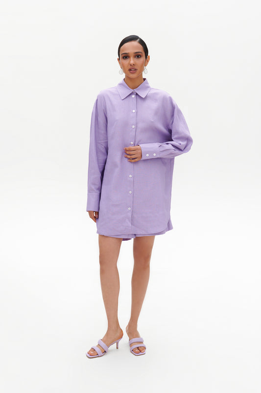 Lavender linen shirt