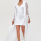 White pearl bridal robe