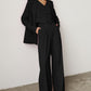 three piece black suit  