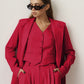 three piece red suit  