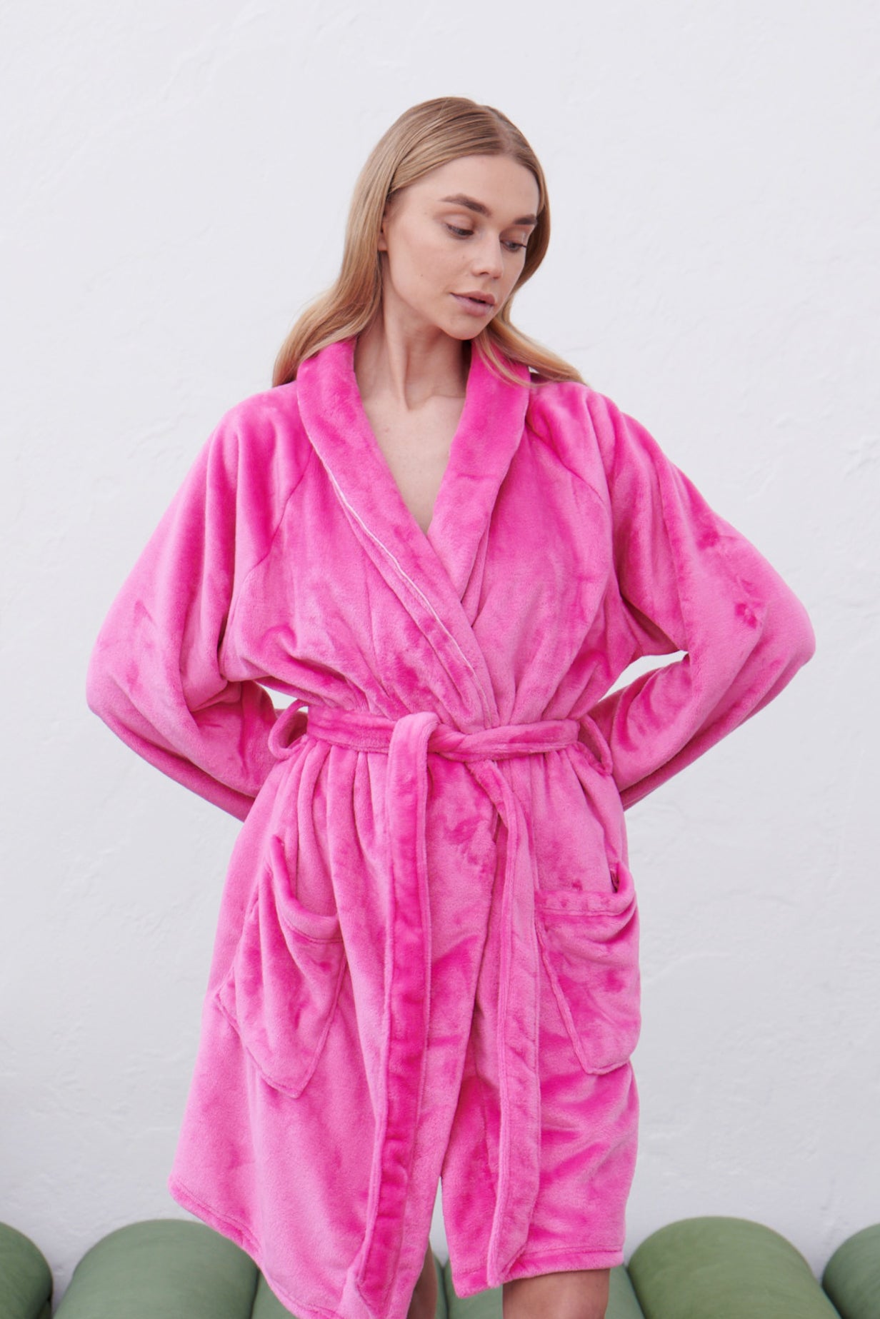 Pink cozy robe