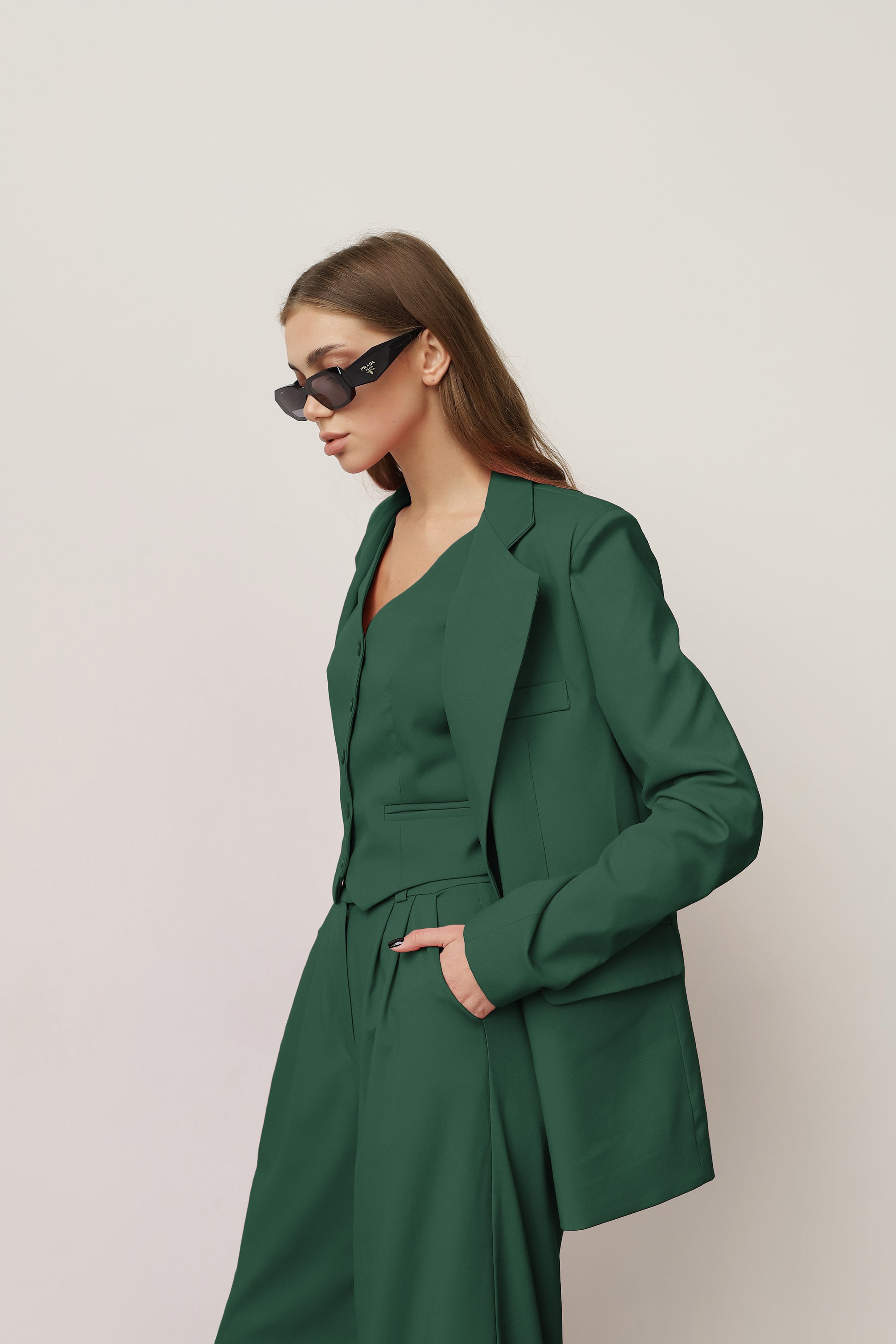 women's green blazer jacket  